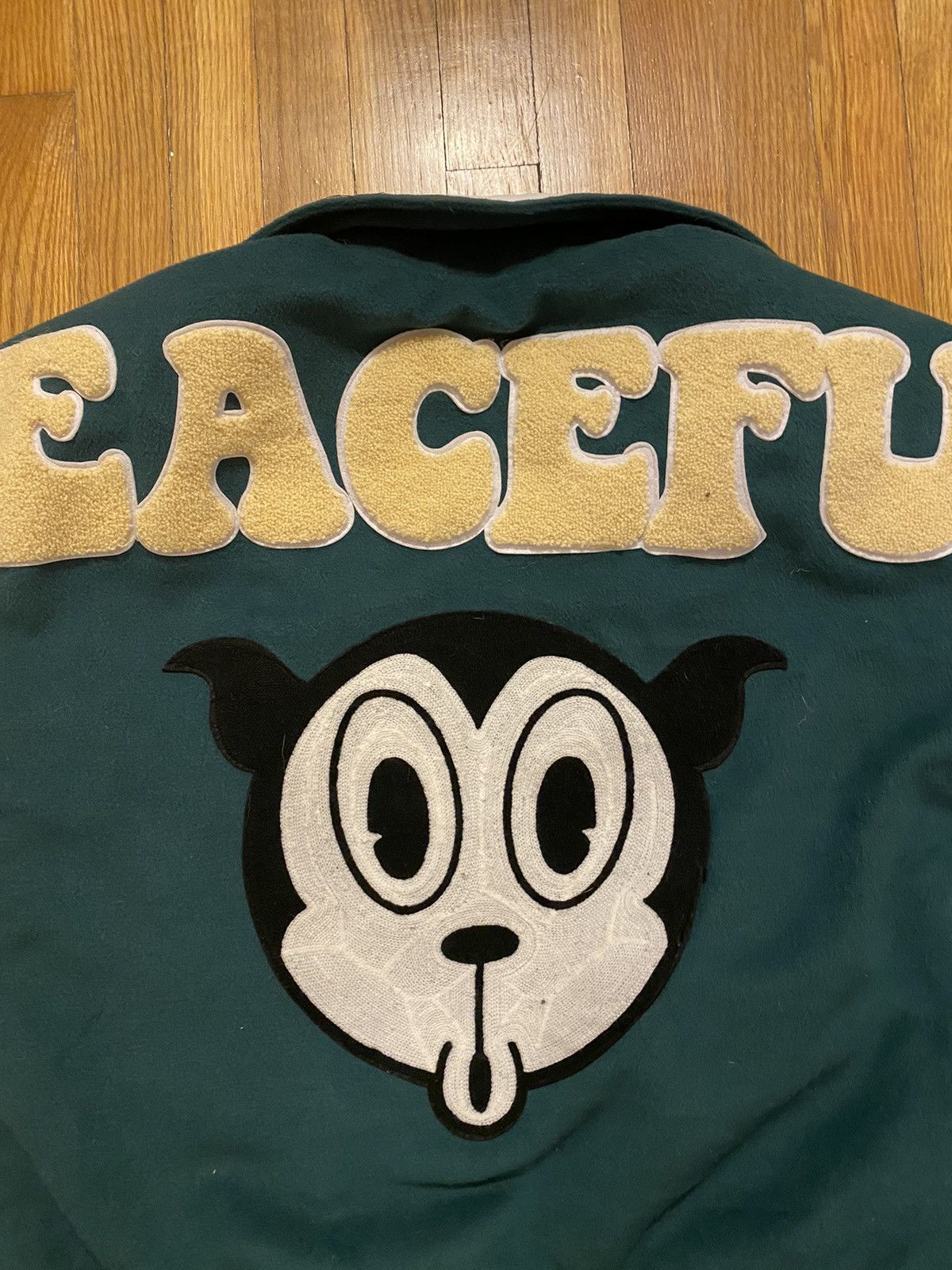 Japanese Brand The peaceful people varsity jacket Size US L / EU 52-54 / 3 - 6 Thumbnail
