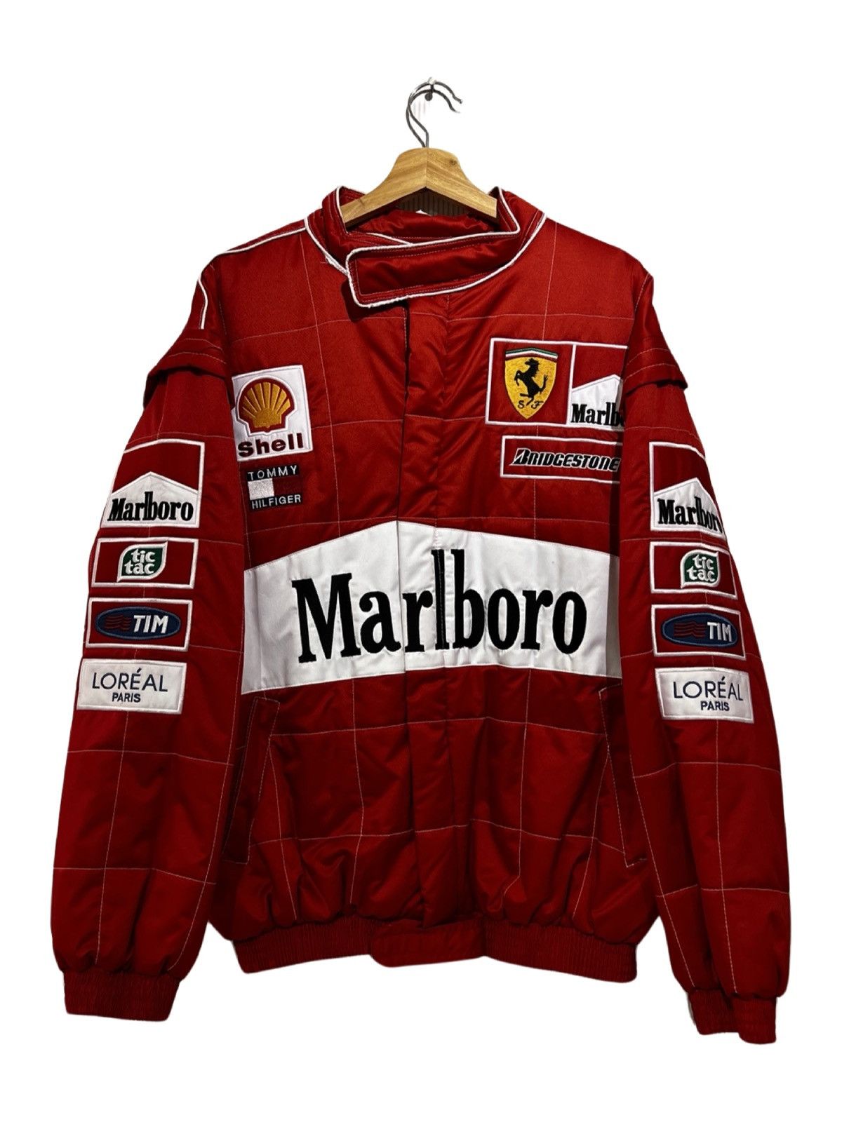 Marlboro Vintage 90s F1 Marlboro Ferrari Tommy Hilfiger Puffer Jacket ...