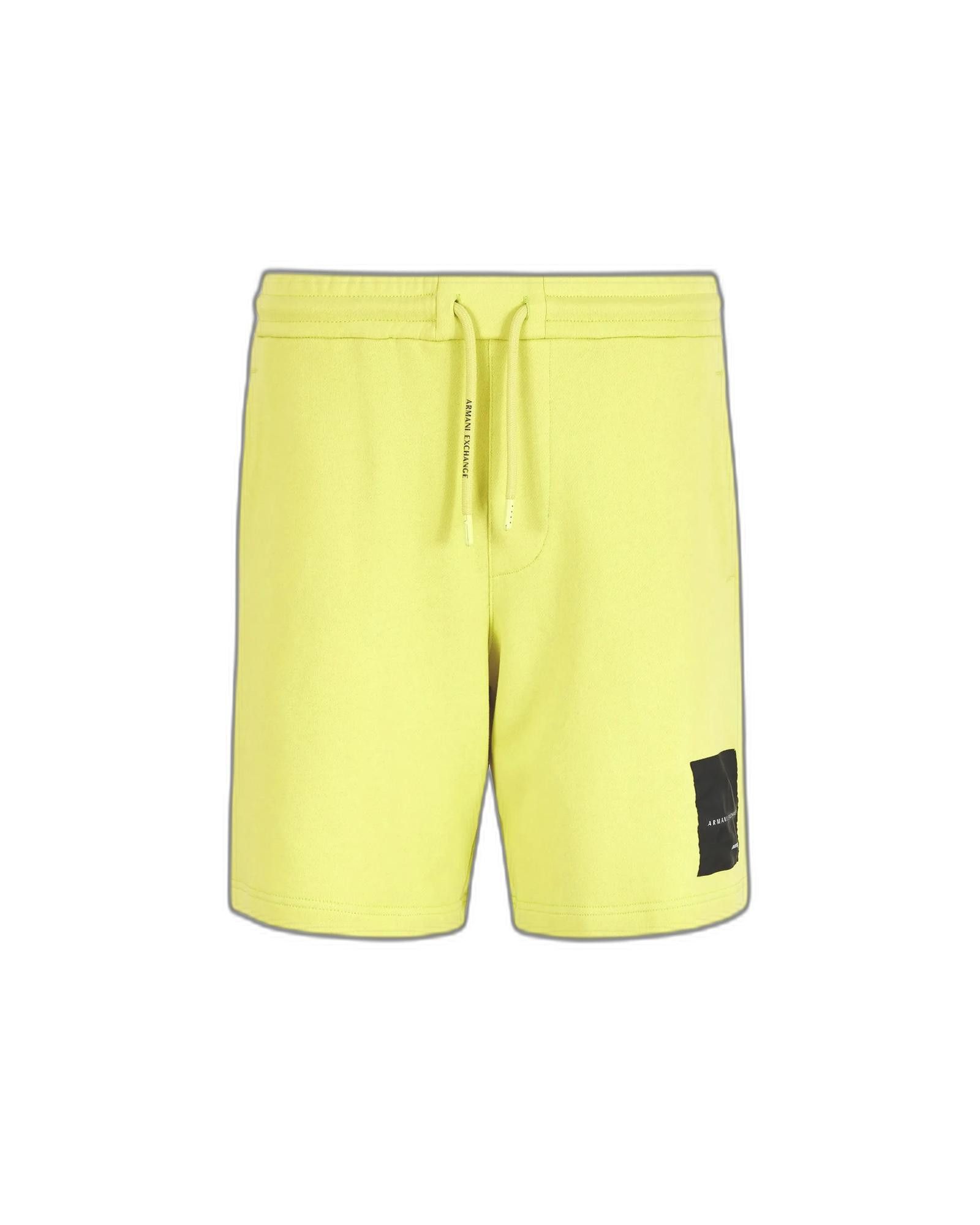 image of Armani Exchange Laced Cotton-Blend Shorts in Yellow, Men's (Size 38)