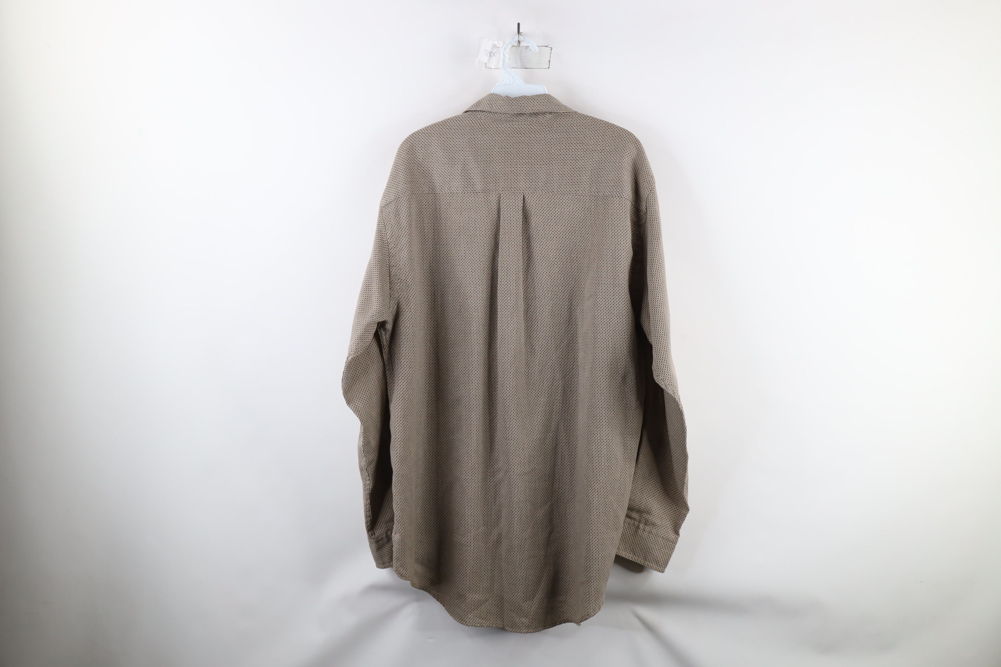 Nautica × Vintage Vintage 90s Nautica Rayon Blend Collared Button Shirt Beige Size US M / EU 48-50 / 2 - 8 Thumbnail
