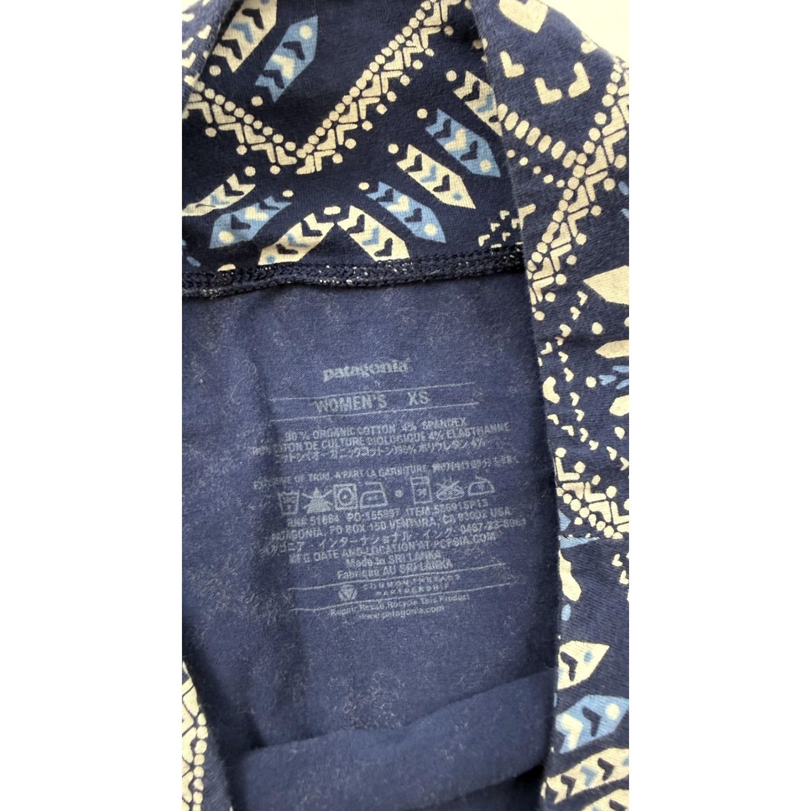 Patagonia Patagonia Skirt Womens XS Blue Aztec Geometric Print Knit Mini Casual A-Line Pull On Pockets Size 26" / US 2 / IT 38 - 2 Thumbnail