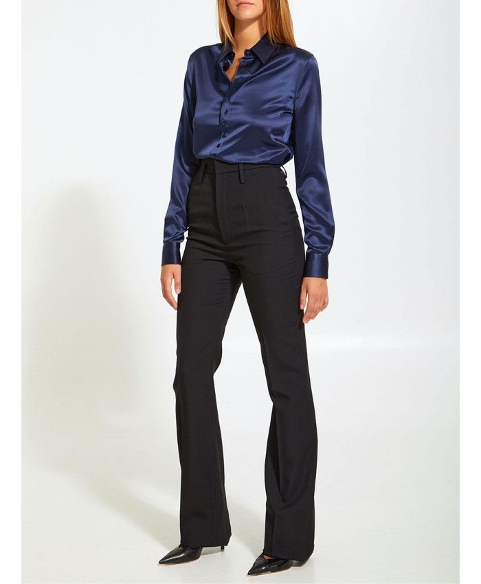 Saint Laurent Paris o1bcso1str0924 Fitted Shirtt in Blue Size US XXS / EU 40 - 2 Thumbnail