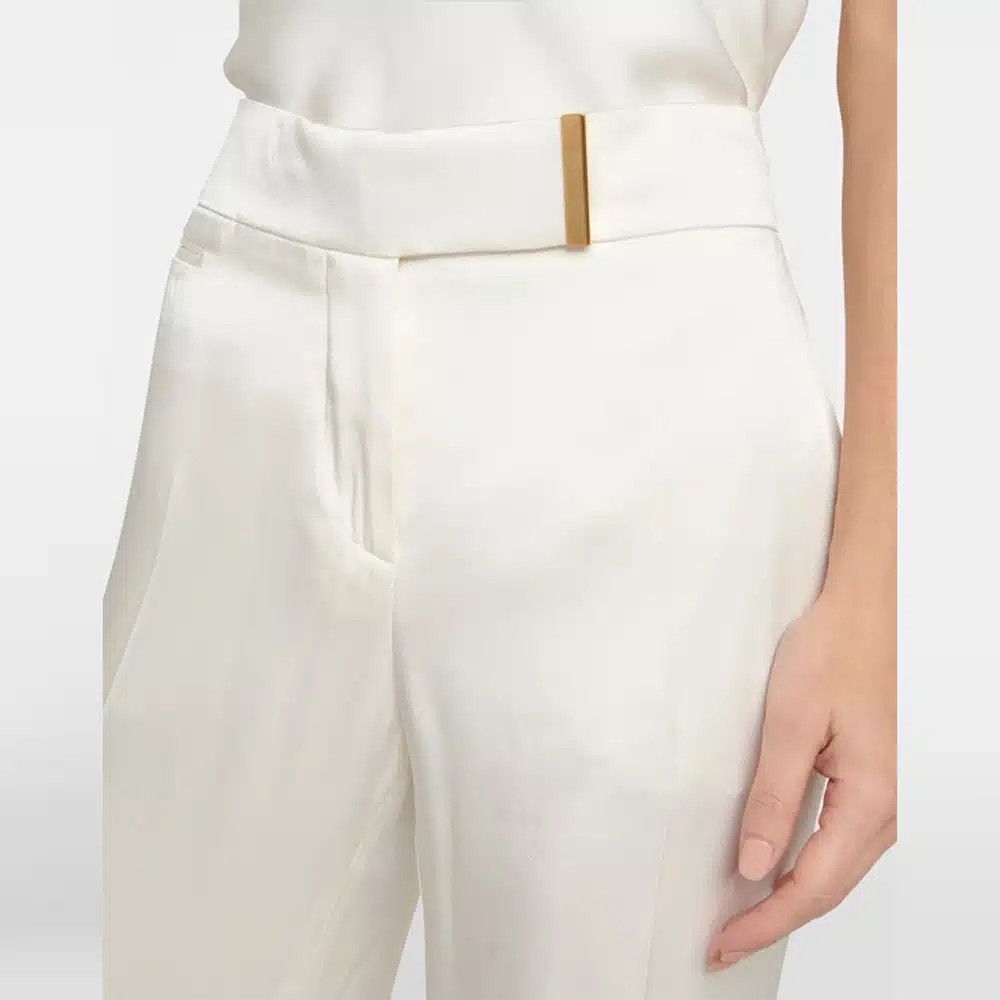 Tom Ford o1loc1c0825 PAW506 Viscose Wide Leg Pant in White Size 32" / US 10 / IT 46 - 4 Thumbnail