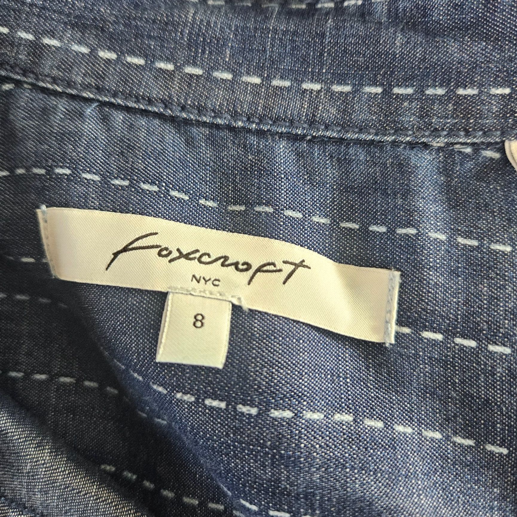 Vintage Foxcroft Womens Button-Up Top Sz 8 Blue Stripe Tencel Long Sleeve Shirt Womens Size M / US 6-8 / IT 42-44 - 6 Thumbnail