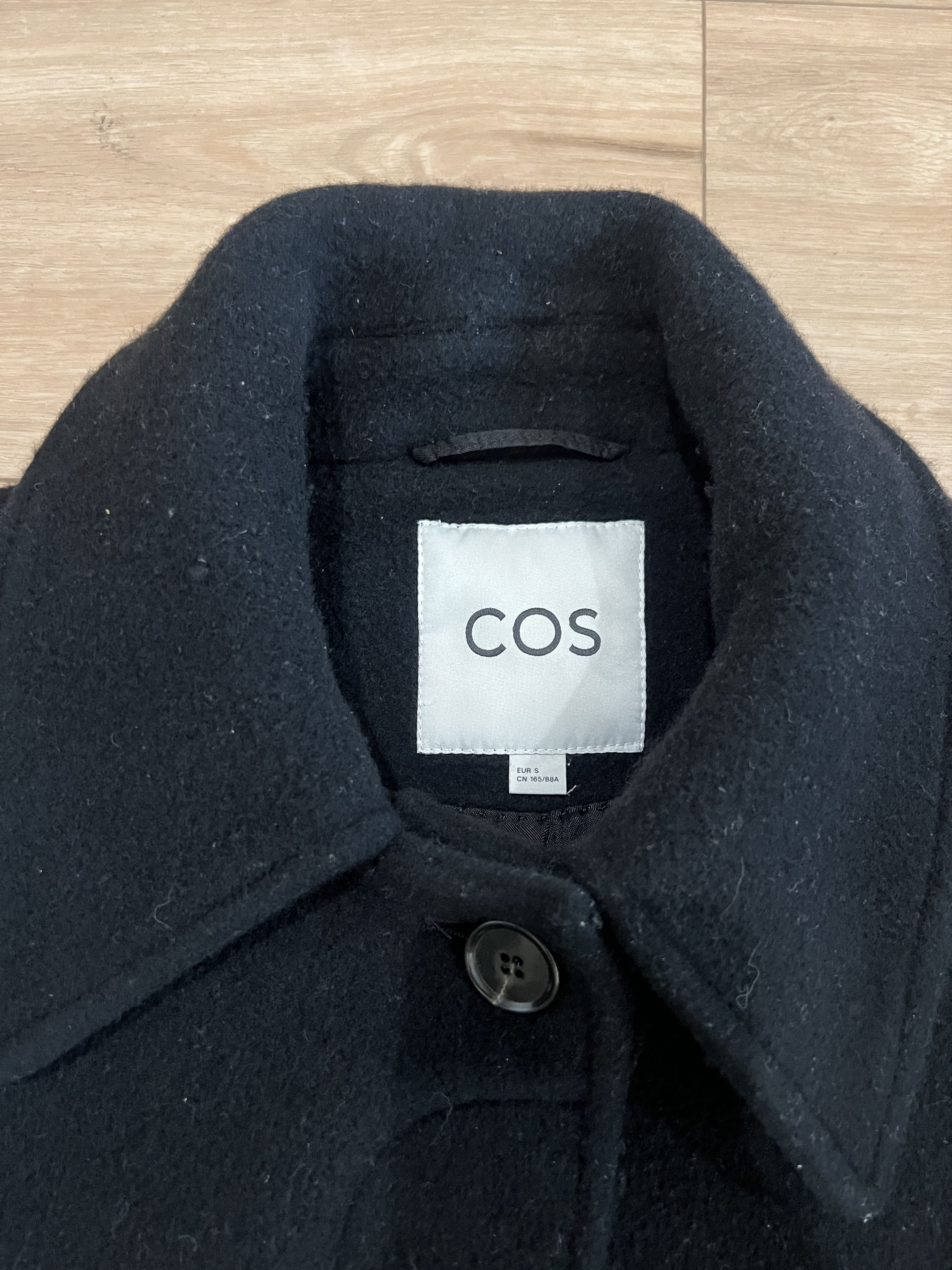 Cos COS Black Long Overcoat Wool Blend Minimal Overcoat Size US S / EU 44-46 / 1 - 2 Thumbnail