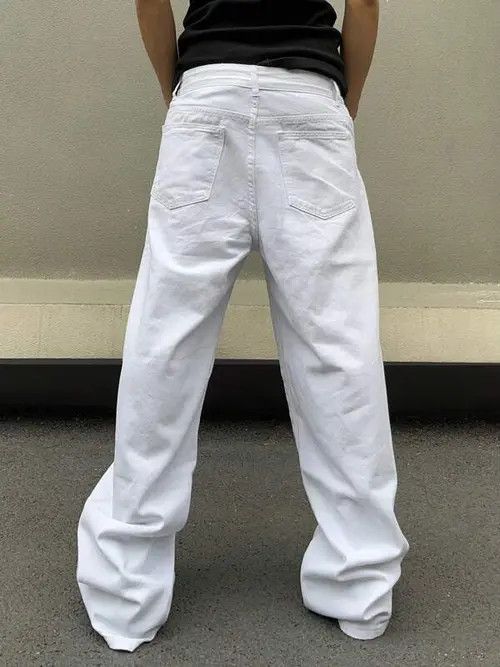 Casua Fit Wide Leg White Jeans