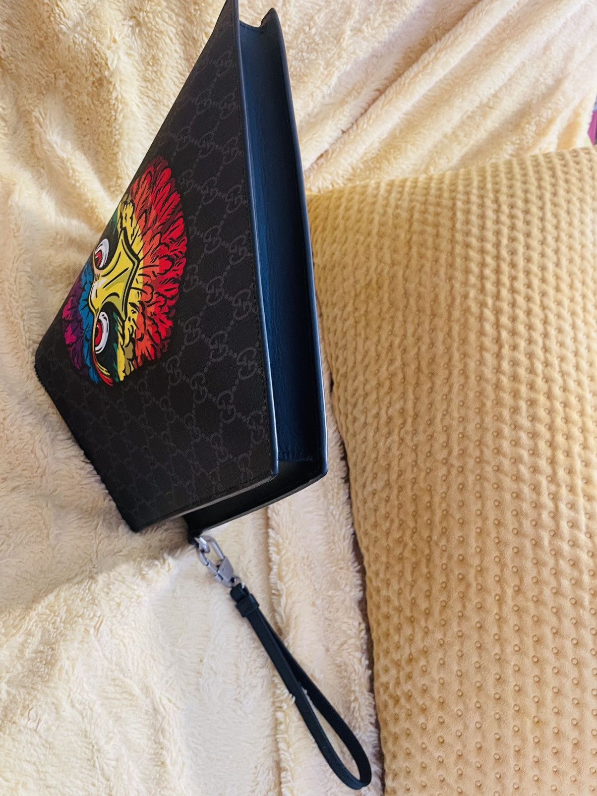 Gucci Gucci Black GG Supreme Pouch with Multicolor Eagle Motif Size ONE SIZE - 12 Thumbnail