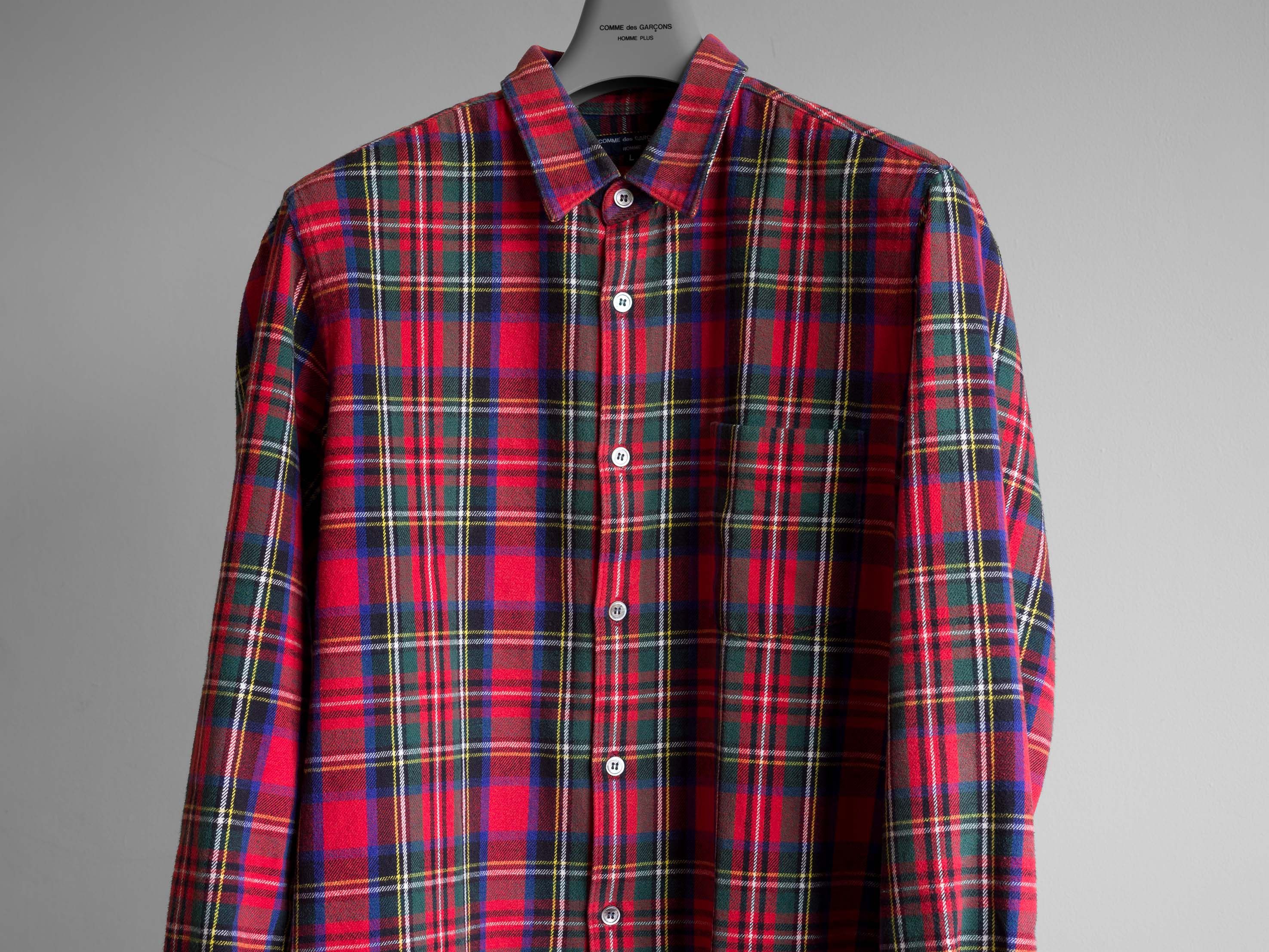 Comme des Garcons Homme AW2005 COMME des GARÇONS HOMME HEAVY COTTON FLANNEL SHIRT Size US L / EU 52-54 / 3 - 1 Thumbnail