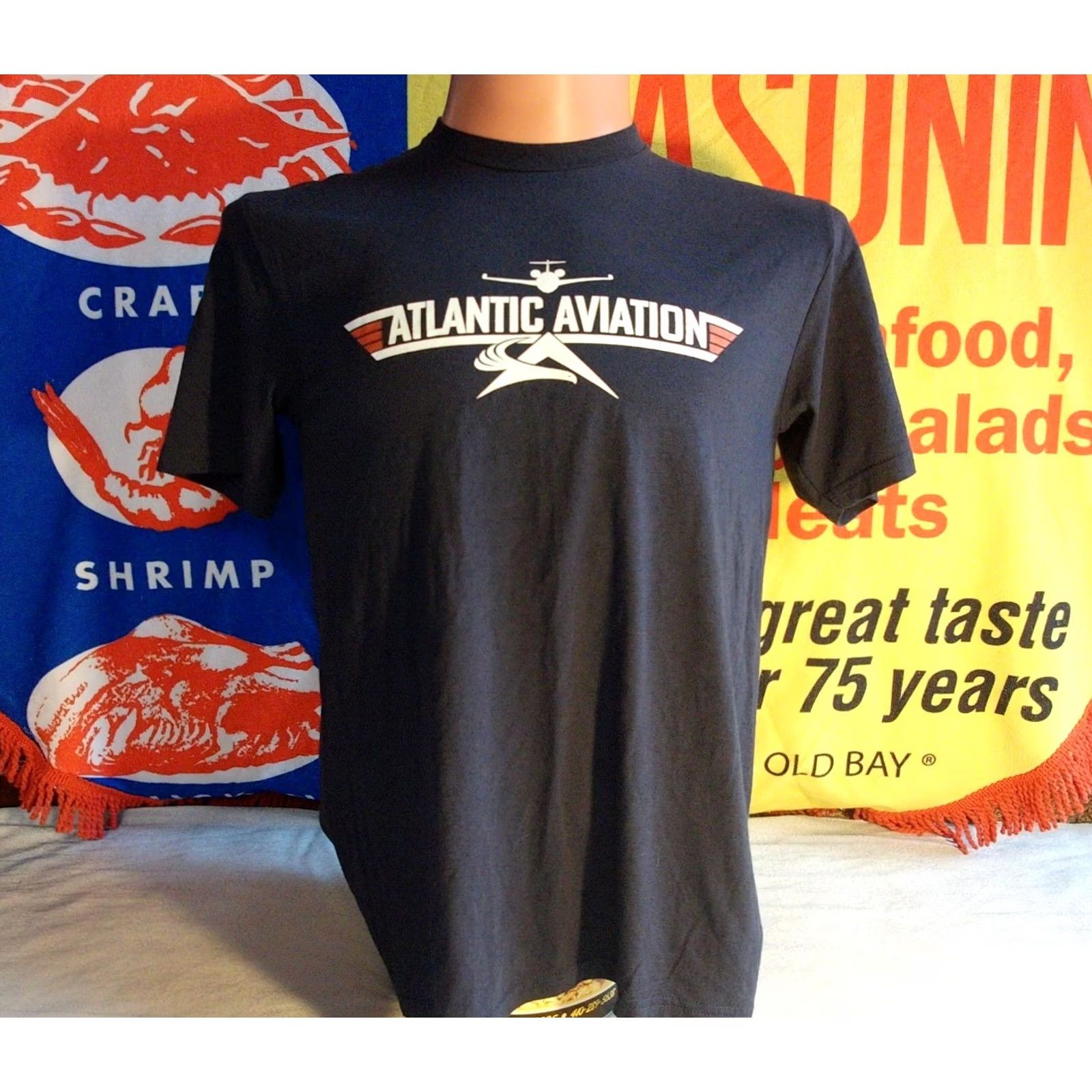 Vintage ATLANTIC AVIATION Talk To me Goose t Shirt Men's Medium Flight Airplane TOP GUN Shirt Mens XS/X? Size US M / EU 48-50 / 2 - 2 Thumbnail