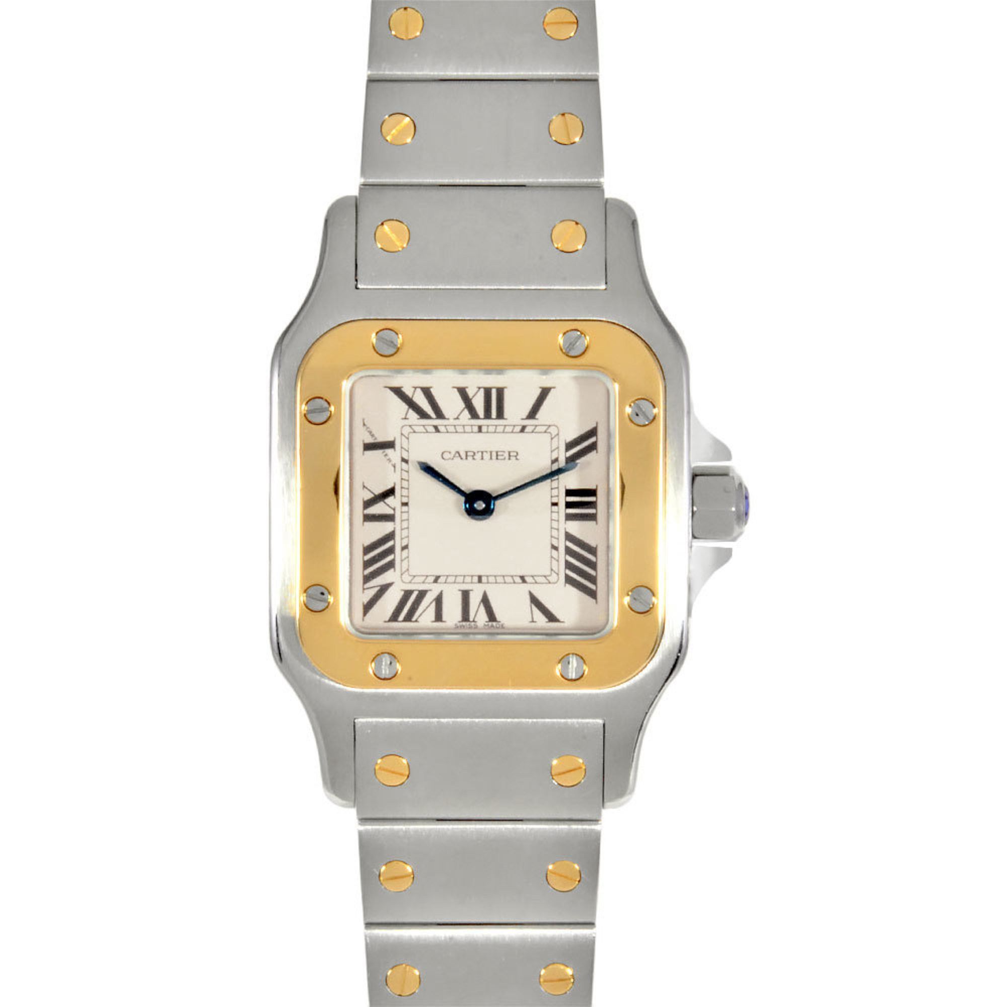 Cartier W20012C4 Santos Galbee Sm Watch Quartz Ivory Dial Ss X Yg Ladies in Beige, Women's