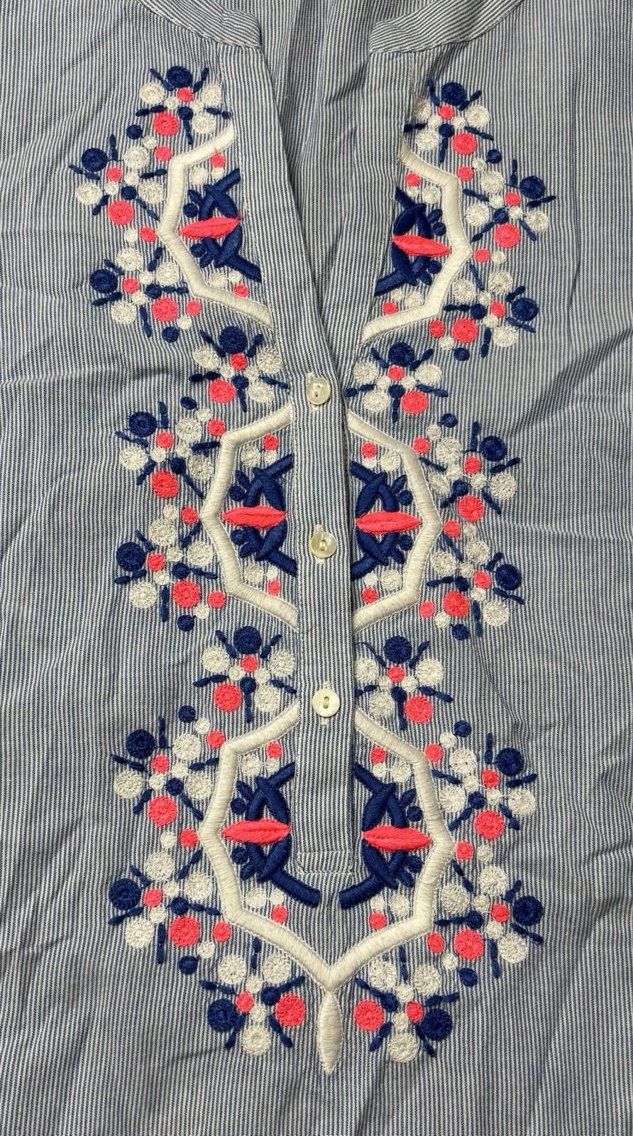 Vineyard Vines Vineyard Vines Top Women's 10 Embroidered Tunic Striped Size L / US 10 / IT 46 - 5 Thumbnail