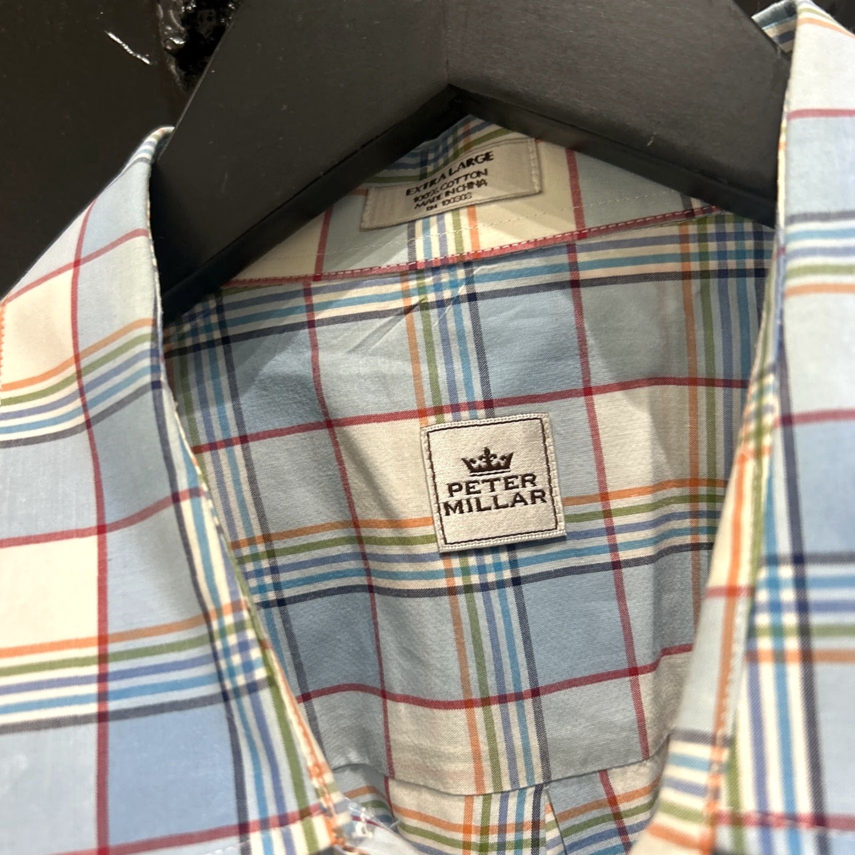Peter Millar Peter Millar Shirt XL Multi-Color 100% Cotton Plaid Checks Spread Collar Button-Up Casual Mens Regular Size US XL / EU 56 / 4 - 4 Thumbnail