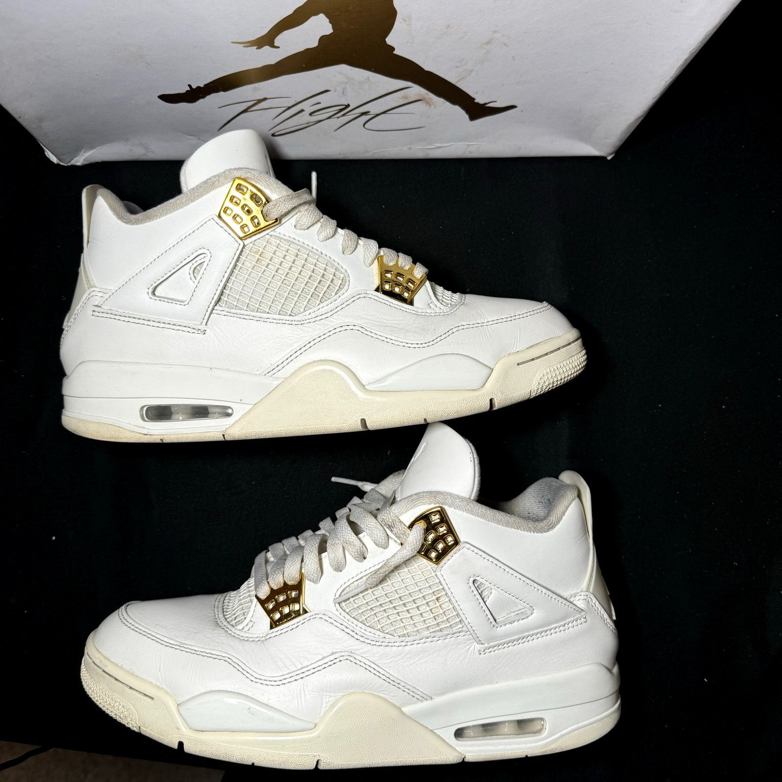 Jordan Brand × Nike Size 12 Nike Air Jordan 4 Retro Metallic Gold Women's Shoes Size US 12 / IT 42 - 2 Thumbnail
