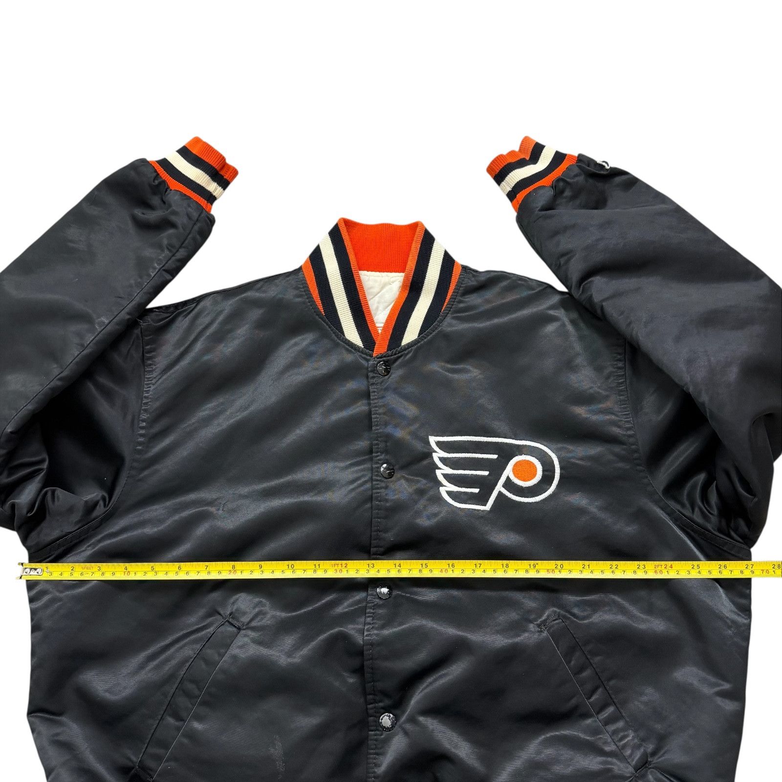 NHL VTG 90s PHILADELPHIA FLYERS STARTER SATIN JACKET BOMBER Size US XL / EU 56 / 4 - 13 Thumbnail