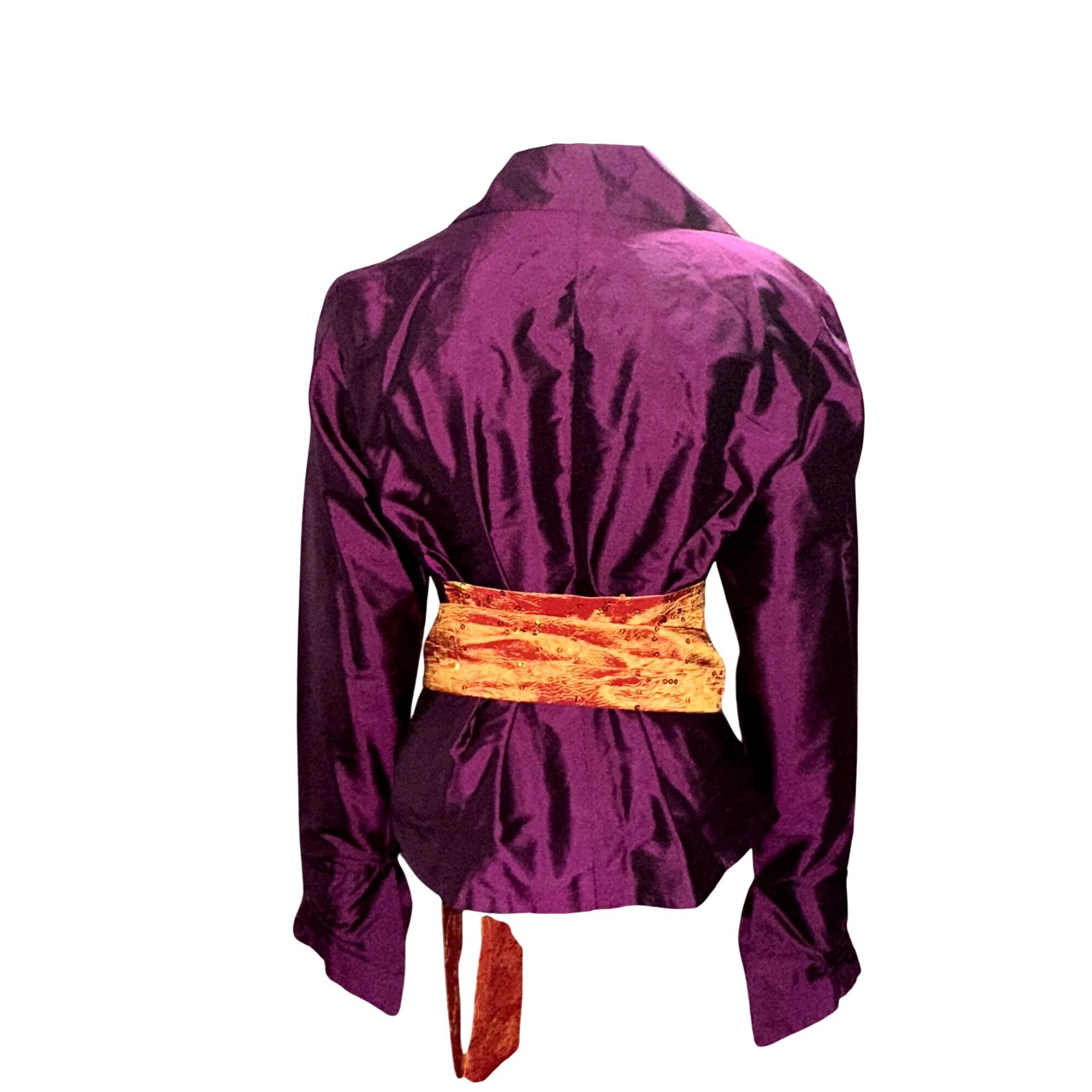 Other Mestiza New York Large Dark Purple Silk Wrap Jacket Orange B Size L / US 10 / IT 46 - 6 Thumbnail