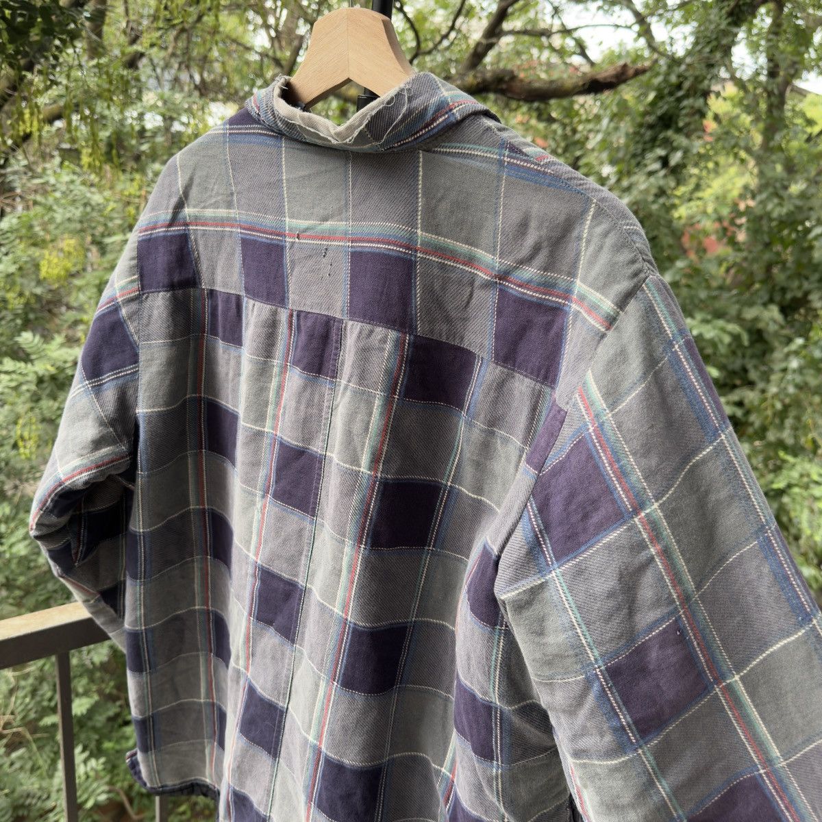 Vintage Thrashed Faded Distressed Flannel Shirt Jacket ERD Grunge Size US L / EU 52-54 / 3 - 9 Thumbnail