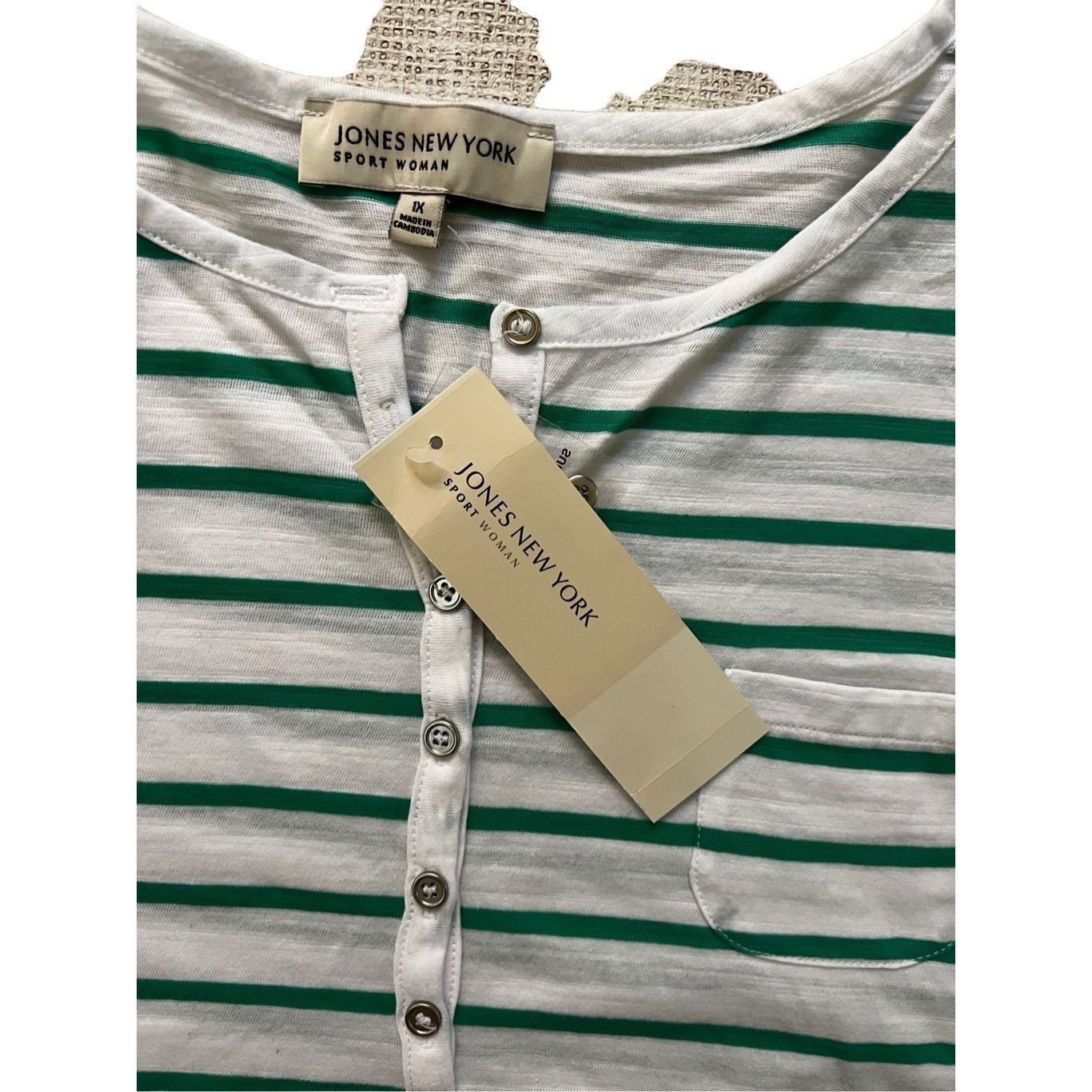 Jones New York Jones New York stripped short sleeve tee size 1X Size XL / US 12-14 / IT 48-50 - 4 Thumbnail