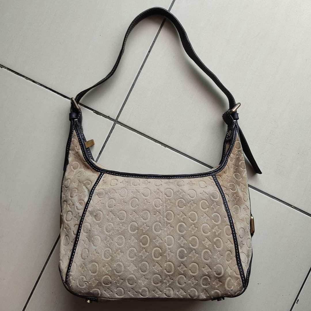 Celine Celine Macadam Suede Leather Shoulder Hobo Bag Size ONE SIZE - 1 Thumbnail