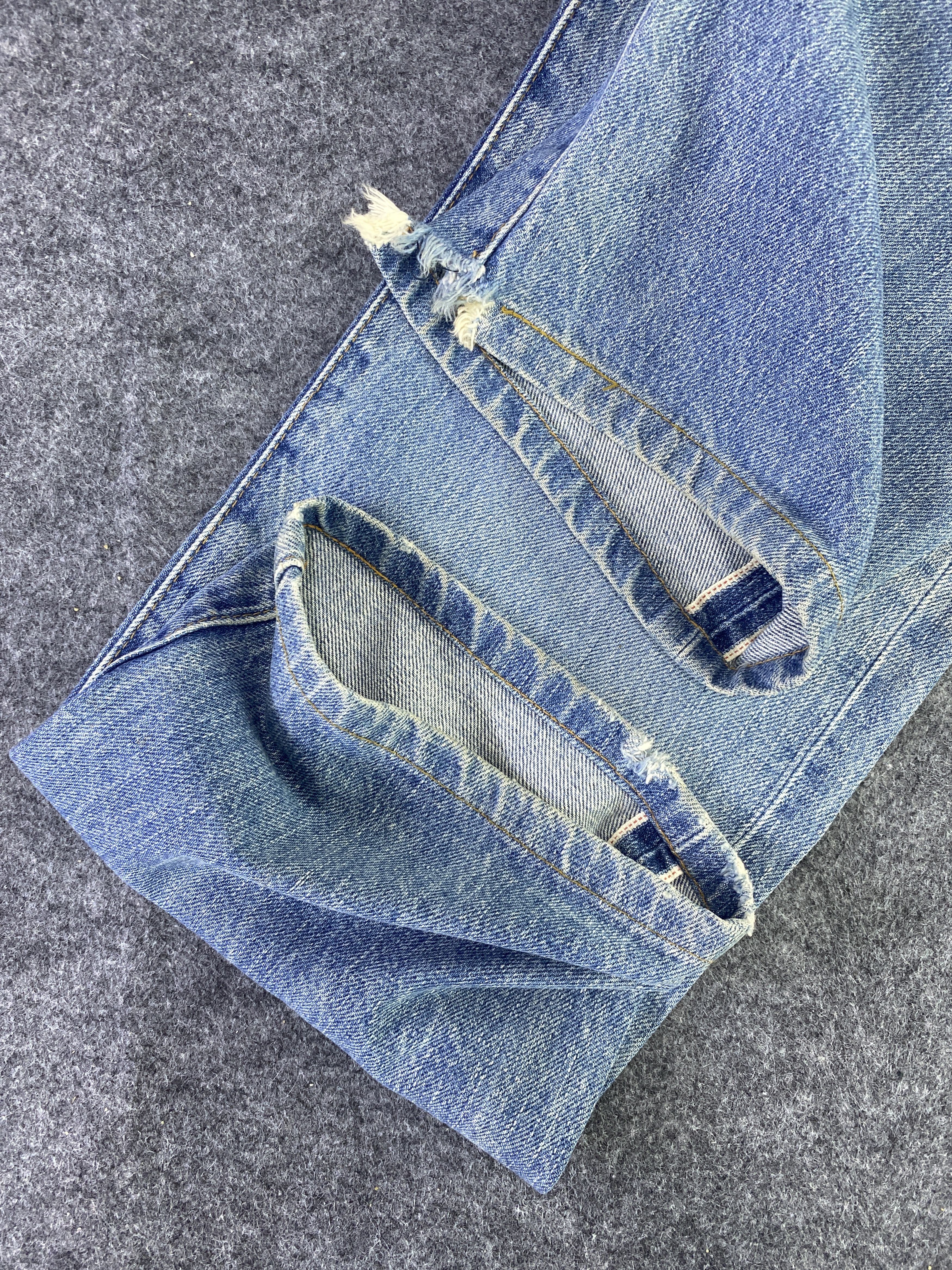 Levi's Vintage Levi's 502 Redline Jeans Distress Blue Wash - J915 Size US 29 - 13 Thumbnail