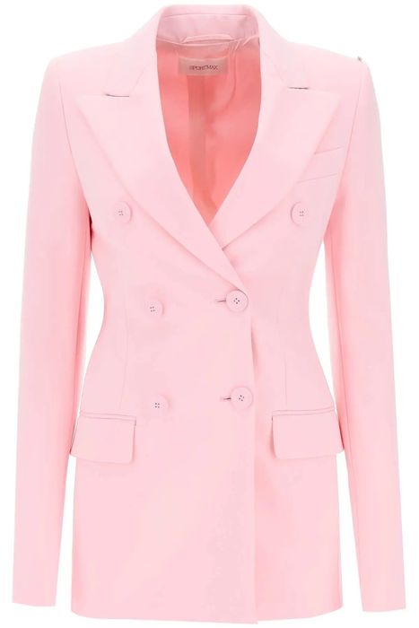 Sportmax o1s22i1n1223 Frizzo Double-breasted Blazer in Pink | Grailed