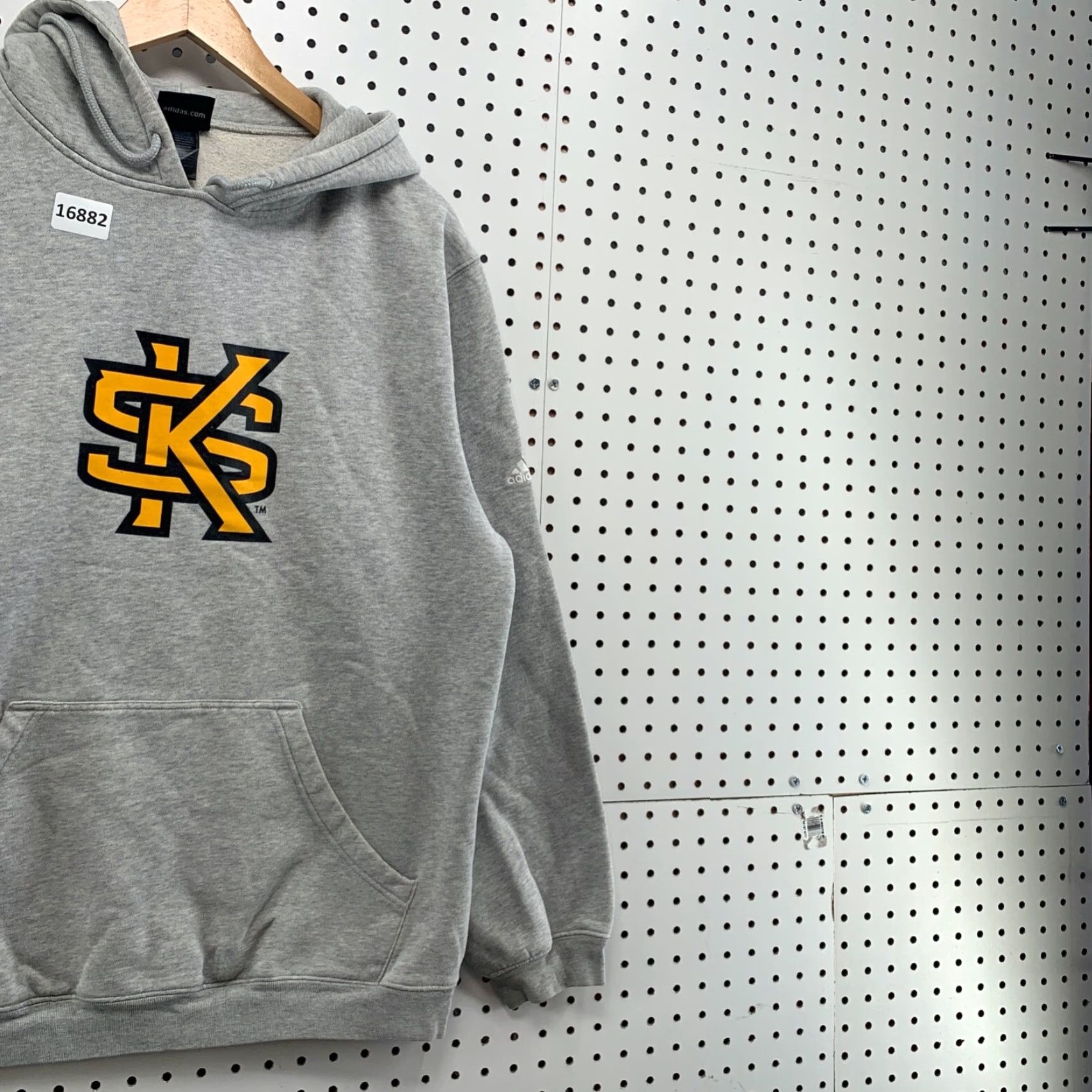 Adidas ADIDAS Gray Fleece Hoodie Adult Large Pullover SK Logo Mens Size US L / EU 52-54 / 3 - 4 Thumbnail