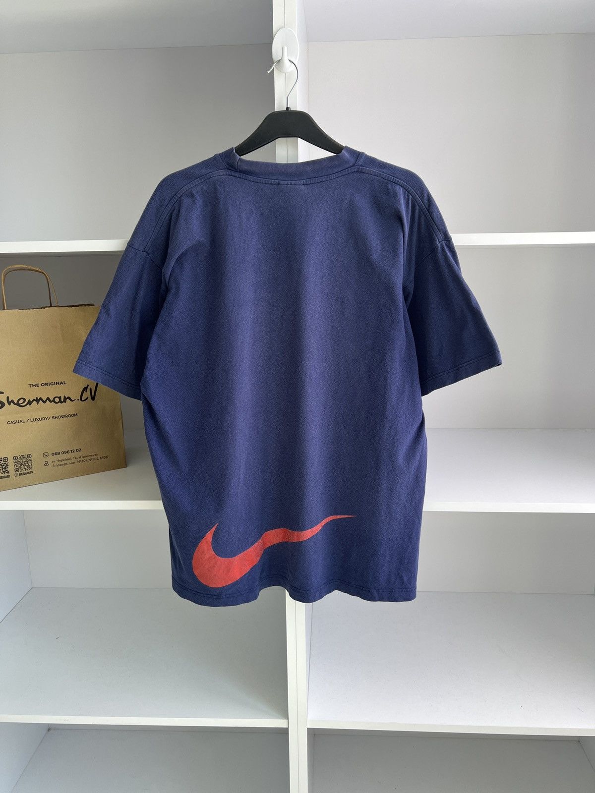 Nike × Vintage Vintage Nike Big Swoosh Logo T-Shirt Size US XL / EU 56 / 4 - 10 Thumbnail
