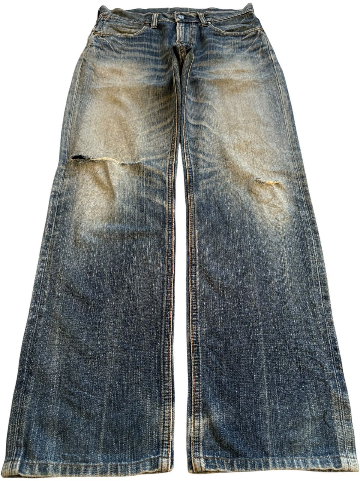 Wrangler Vintage Wrangler Mud Wash Distressed Ripped Loose Jeans Size US 30 / EU 46 - 1 Thumbnail
