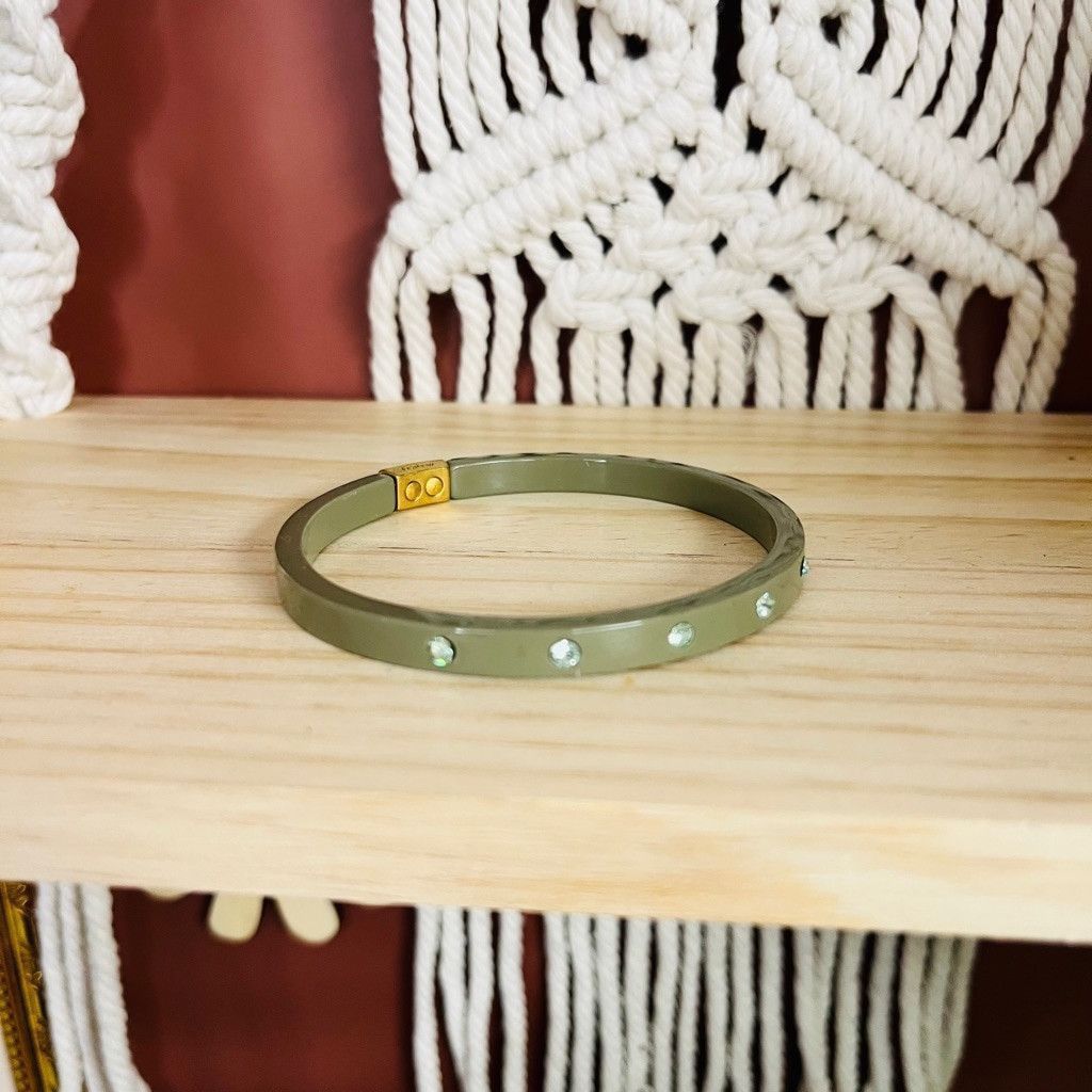 J.Crew J Crew Rhinestone Studded Bangle Bracelet Green Size ONE SIZE - 2 Thumbnail