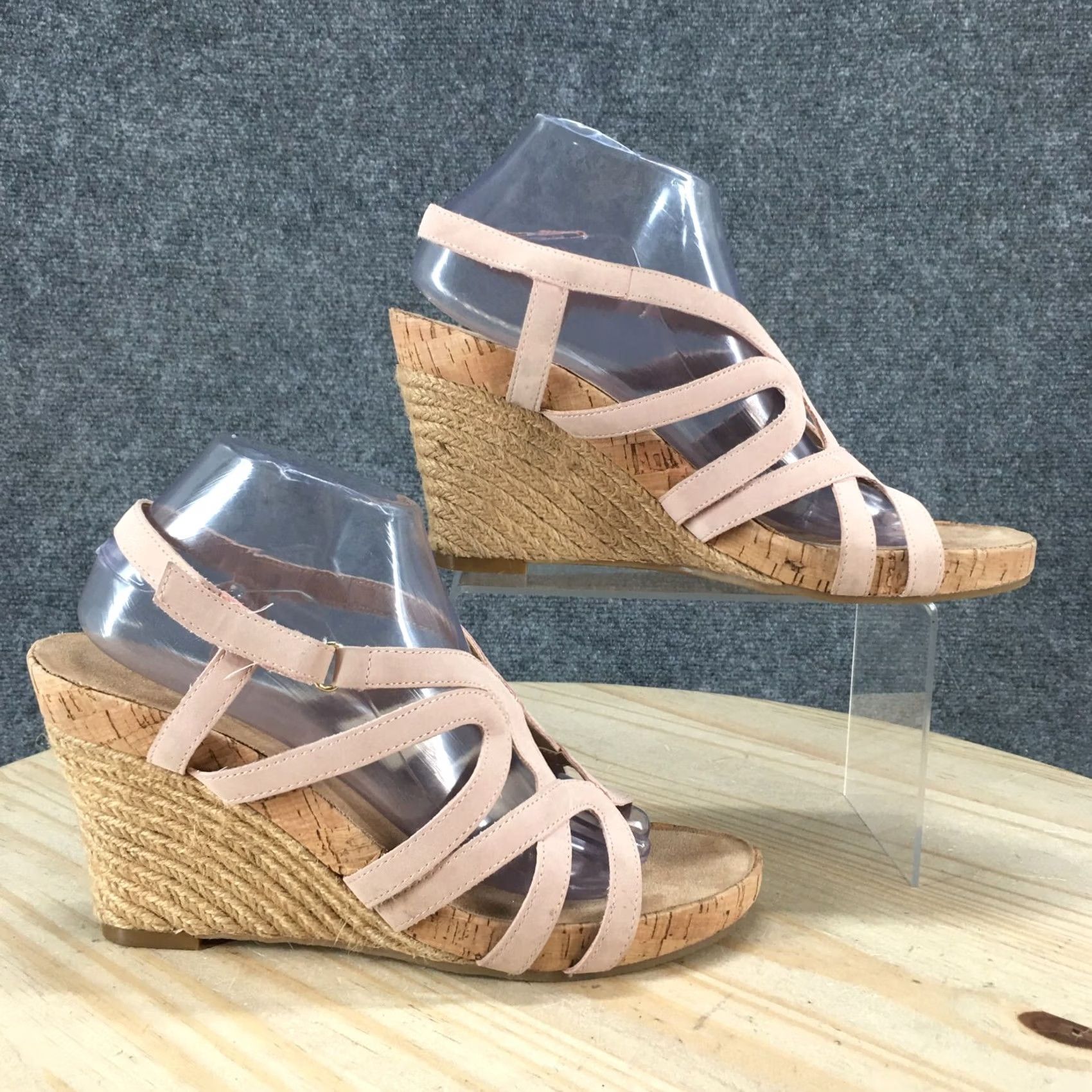 Vintage Aerosoles Sandals Womens 10 M Luxplush Slingback Pink Faux Leather Wedge Heels Size US 10 / IT 40 - 2 Thumbnail