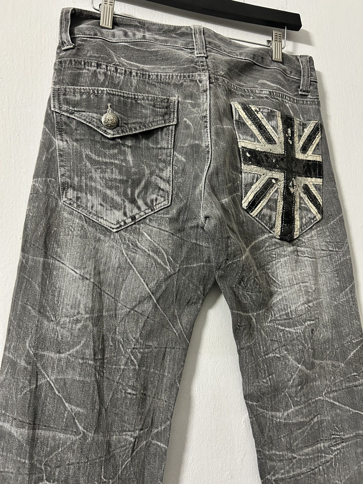 If Six Was Nine Dominate Handcrafted Jeans Sick Acid Wash Design Size US 31 - 3 Thumbnail