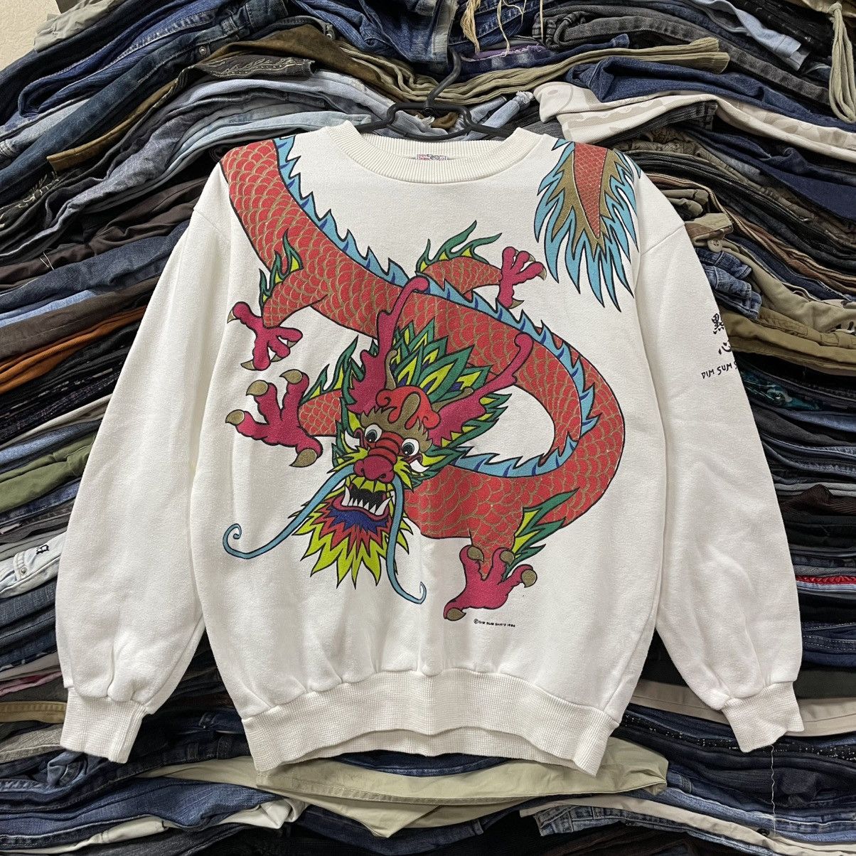 Vintage Vintage 80s Tattoo Dragon Graphic Sweatshirt Asian Streetwea Size US M / EU 48-50 / 2 - 2 Thumbnail