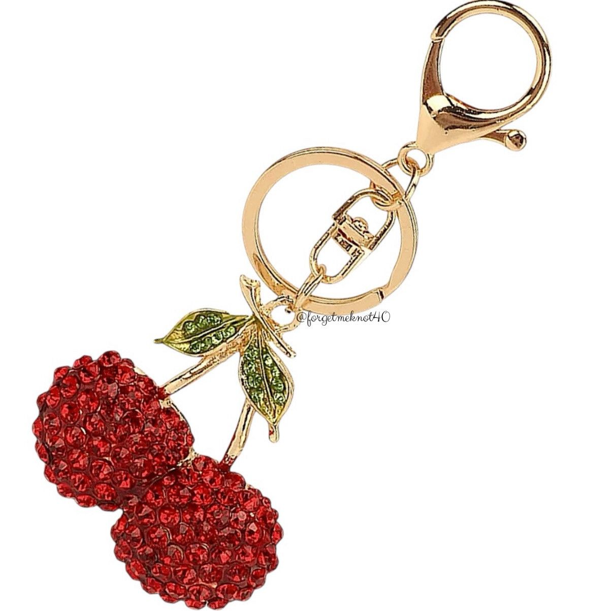 Other Cherry Rhinestone Keychain Cherries Red Bag Charm Size ONE SIZE - 5 Thumbnail