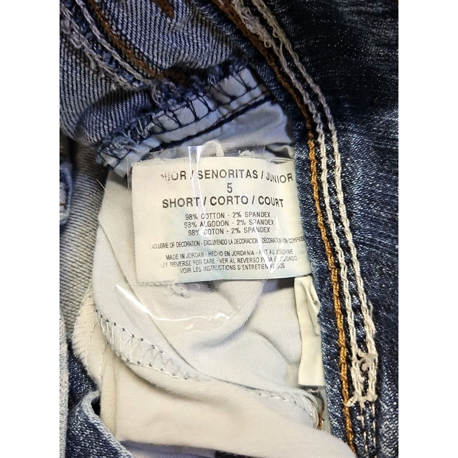 Vintage VINTAGE LEI Jeans Womens 5 Blue Sophia Flare Juniors Short Low Rise Stretch Y2K Bell Bottom Size 27" / US 4 / IT 40 - 5 Thumbnail