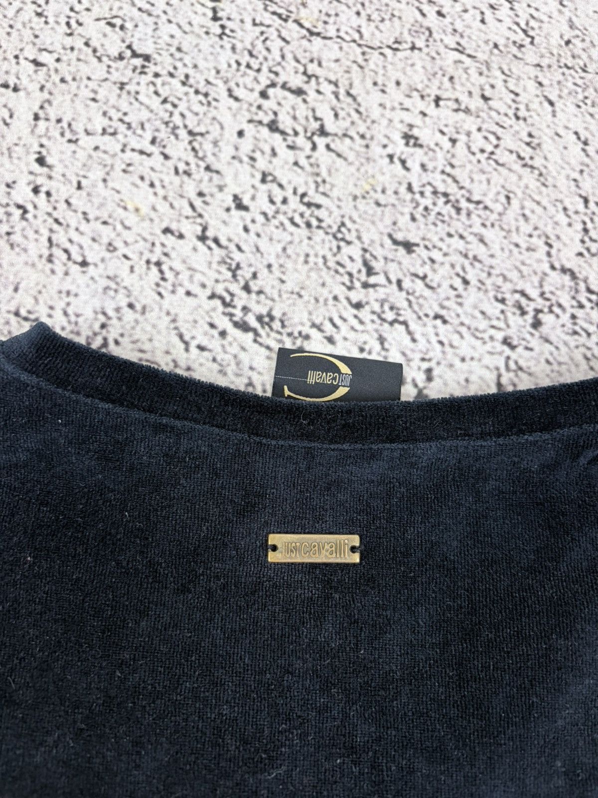 Just Cavalli ⁠Just Cavalli Y2K Archive Velour Cable Knit V-Neck Sweater L Size US L / EU 52-54 / 3 - 13 Thumbnail