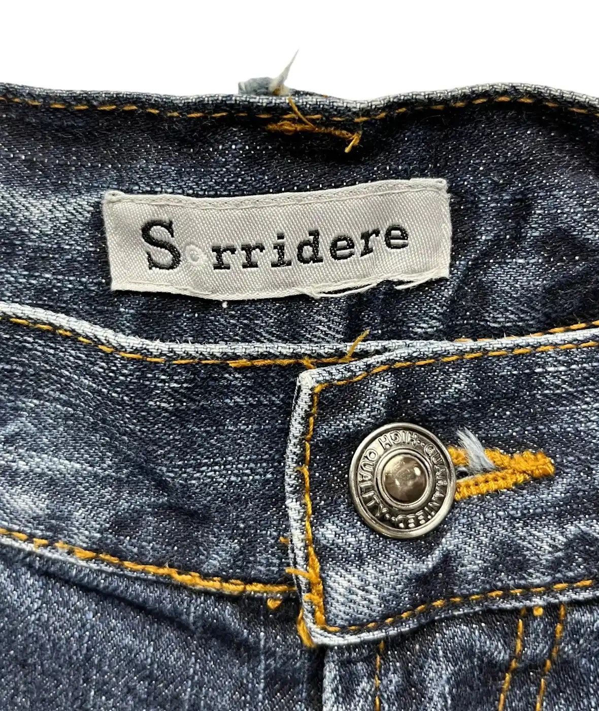 Japanese Brand × Vintage 🔥VERYRARE🔥SORRIDERE Punk Angel Wings Printed Flare Denim💥 Size 32" / US 10 / IT 46 - 9 Thumbnail