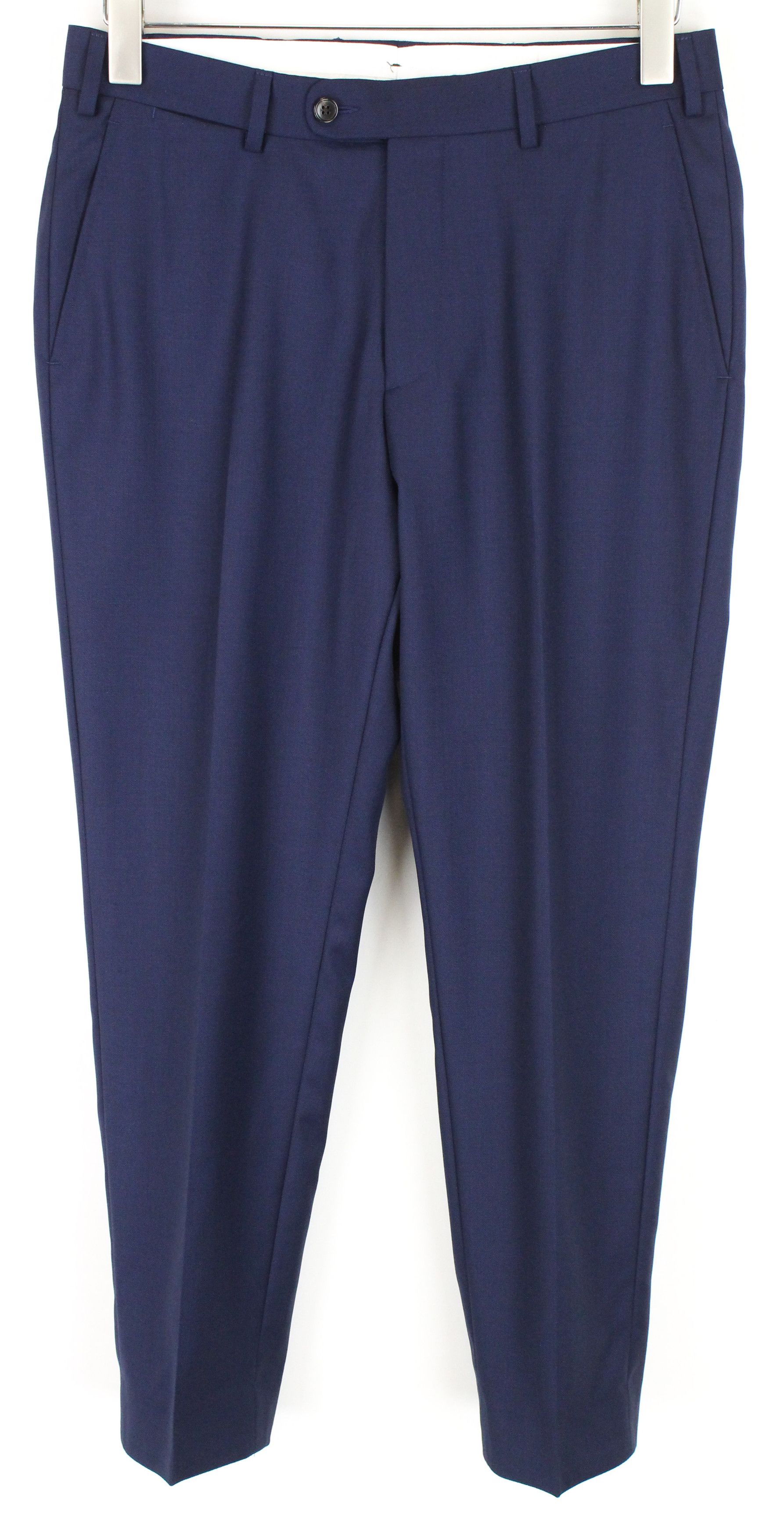Suitsupply BRESCIA UK34S Blue Wool Pleated Trousers 55692 Size US 34 / EU 50 - 1 Thumbnail
