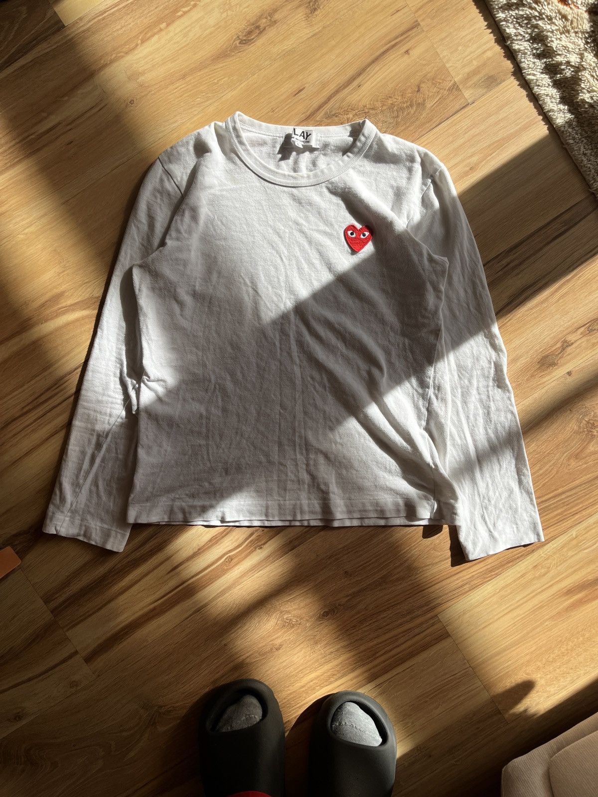 Comme des Garcons × Japanese Brand White Longsleeve hearth logo cdg Size M / US 6-8 / IT 42-44 - 1 Thumbnail