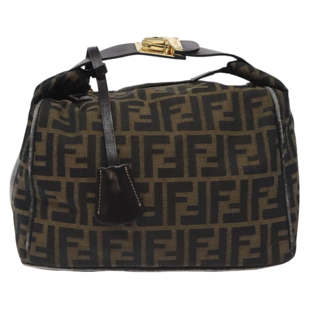 Fendi FENDI Zucca Canvas Hand Bag Black Brown Size ONE SIZE - 2 Thumbnail