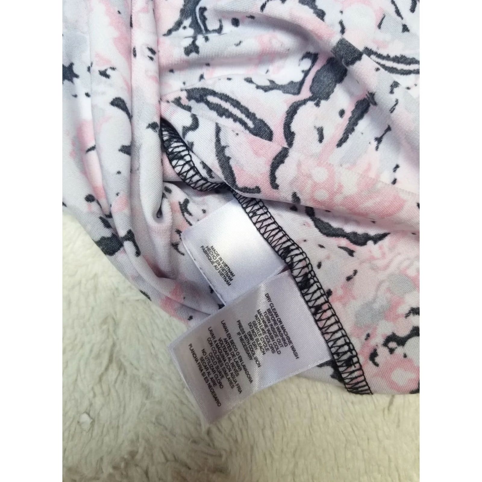 Kasper Kasper Womens Small Petite Sleeveless Pleat Neck Paisley Knit Cami/Tank Top Pink Size S / US 4 / IT 40 - 4 Thumbnail