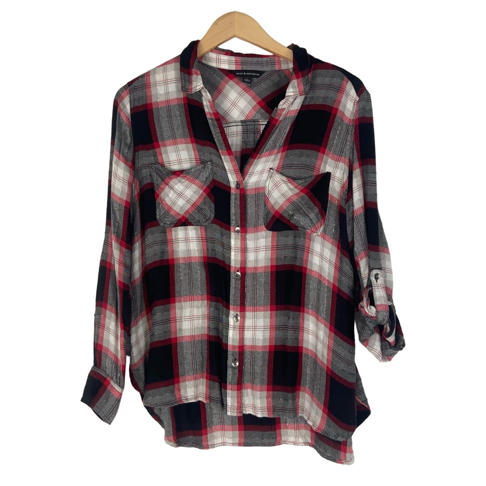 Rock & Republic Rock & Republic Women's Long Sleeve Shirt Size Large Size L / US 10 / IT 46 - 1 Thumbnail
