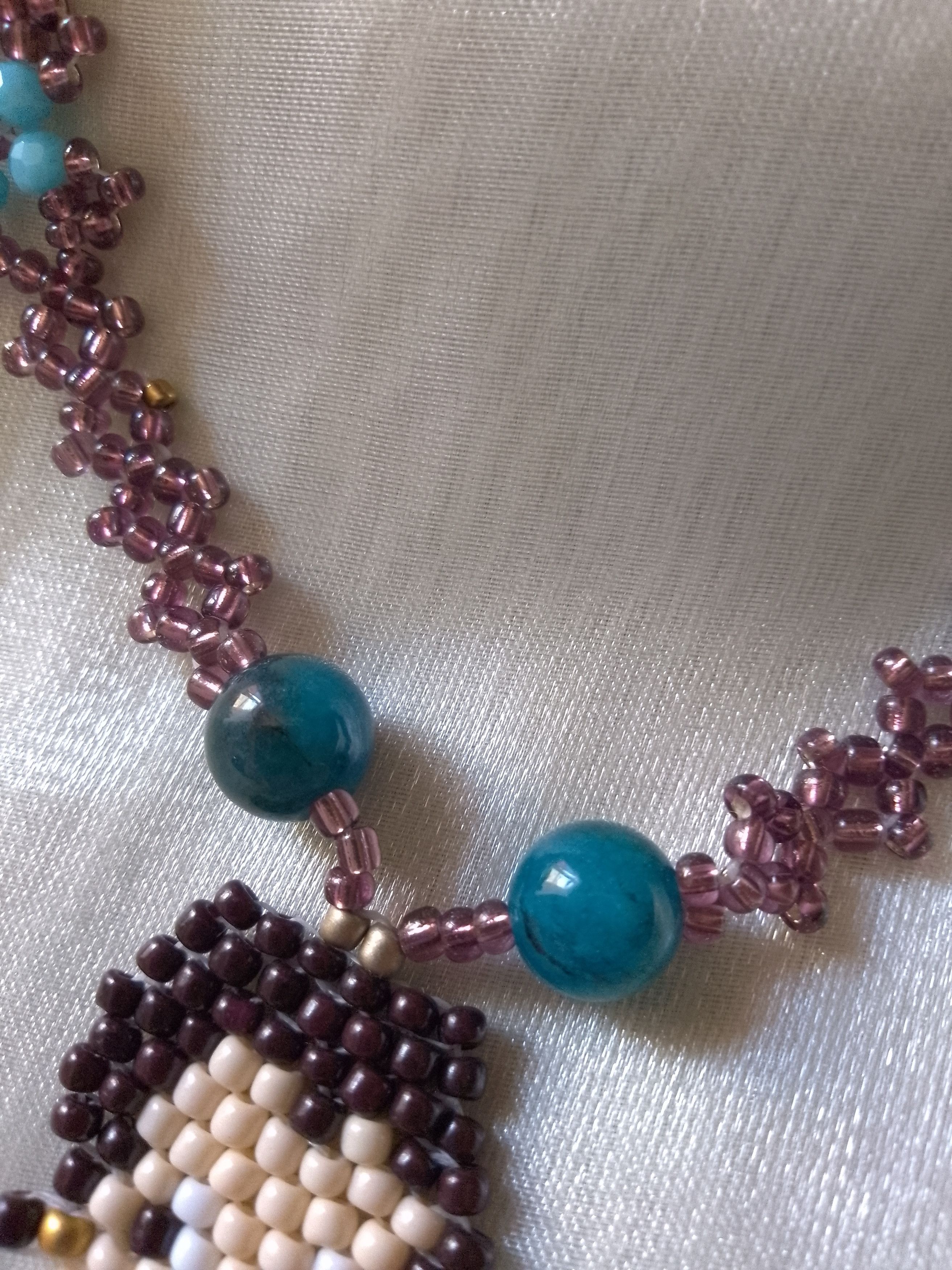 Handmade Long Boho Necklace Betty Boop pendant Apatite gemstones Size ONE SIZE - 4 Thumbnail