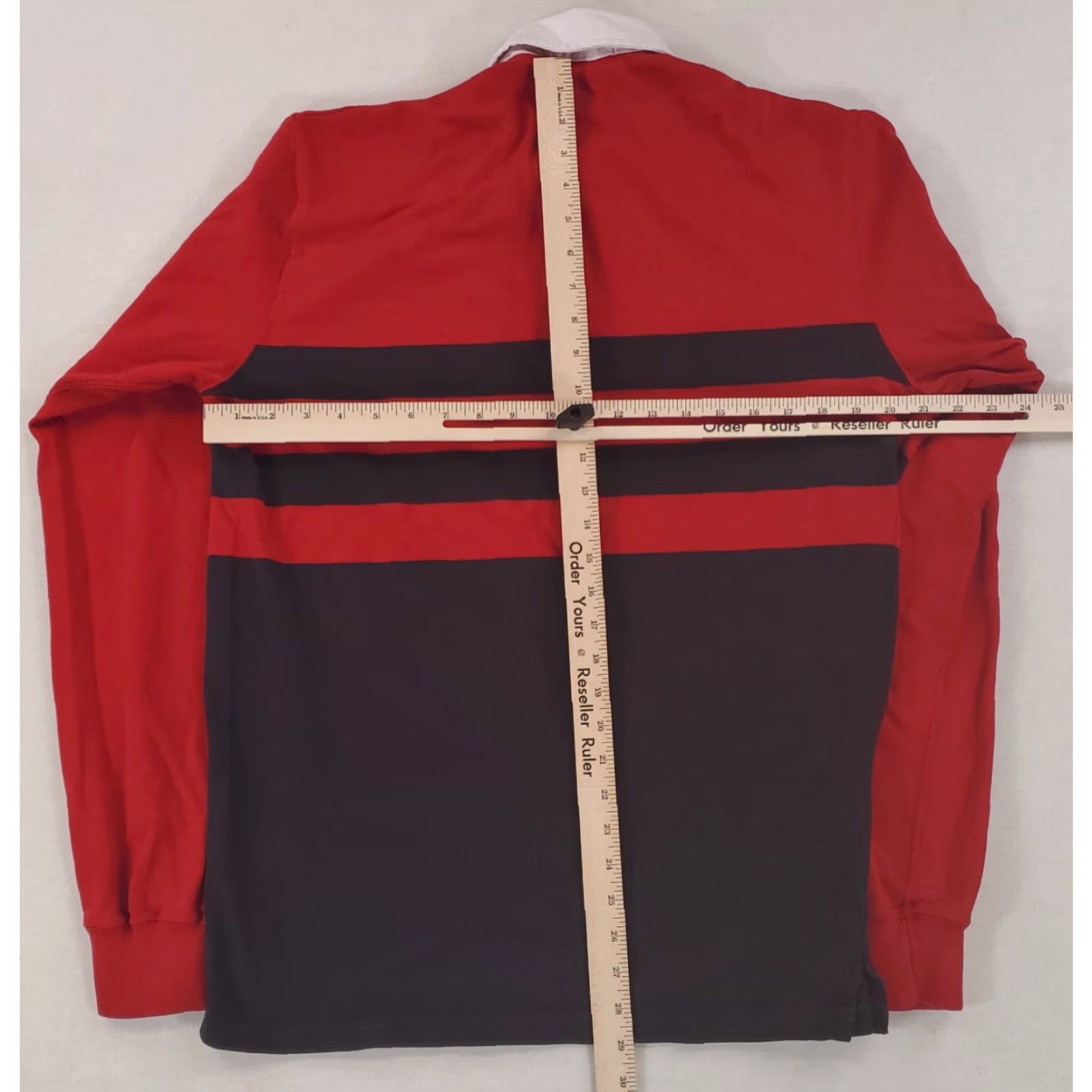 Polo Ralph Lauren VINTAGE Polo Ralph Lauren Rugby Shirt Red Black Long Sleeve Made USA Mens L Shirt Size US L / EU 52-54 / 3 - 5 Thumbnail