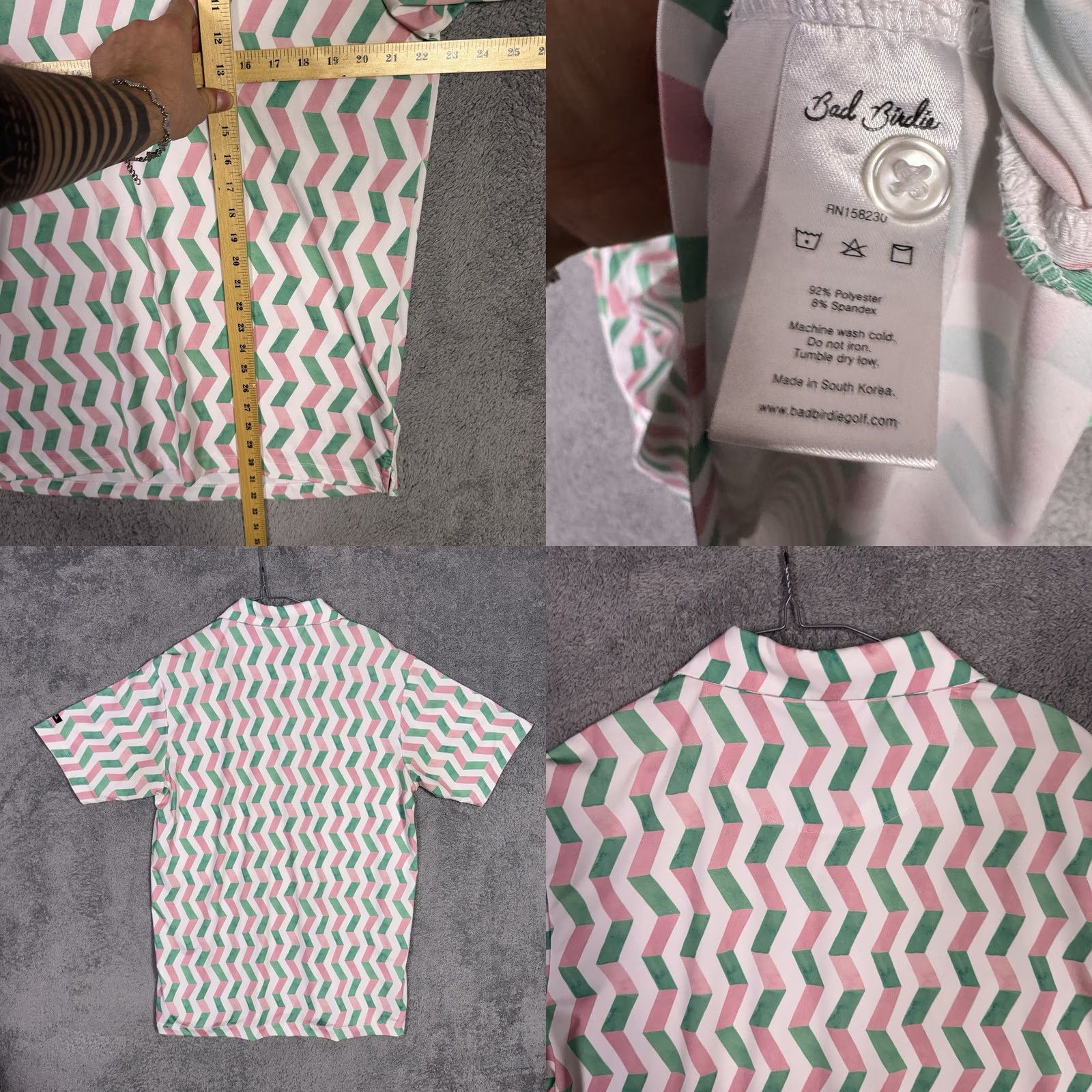 Vintage Bad Birdie Polo Shirt Men’s XL Watermelon Geometric All Over Beach Shirt Size US XL / EU 56 / 4 - 8 Thumbnail