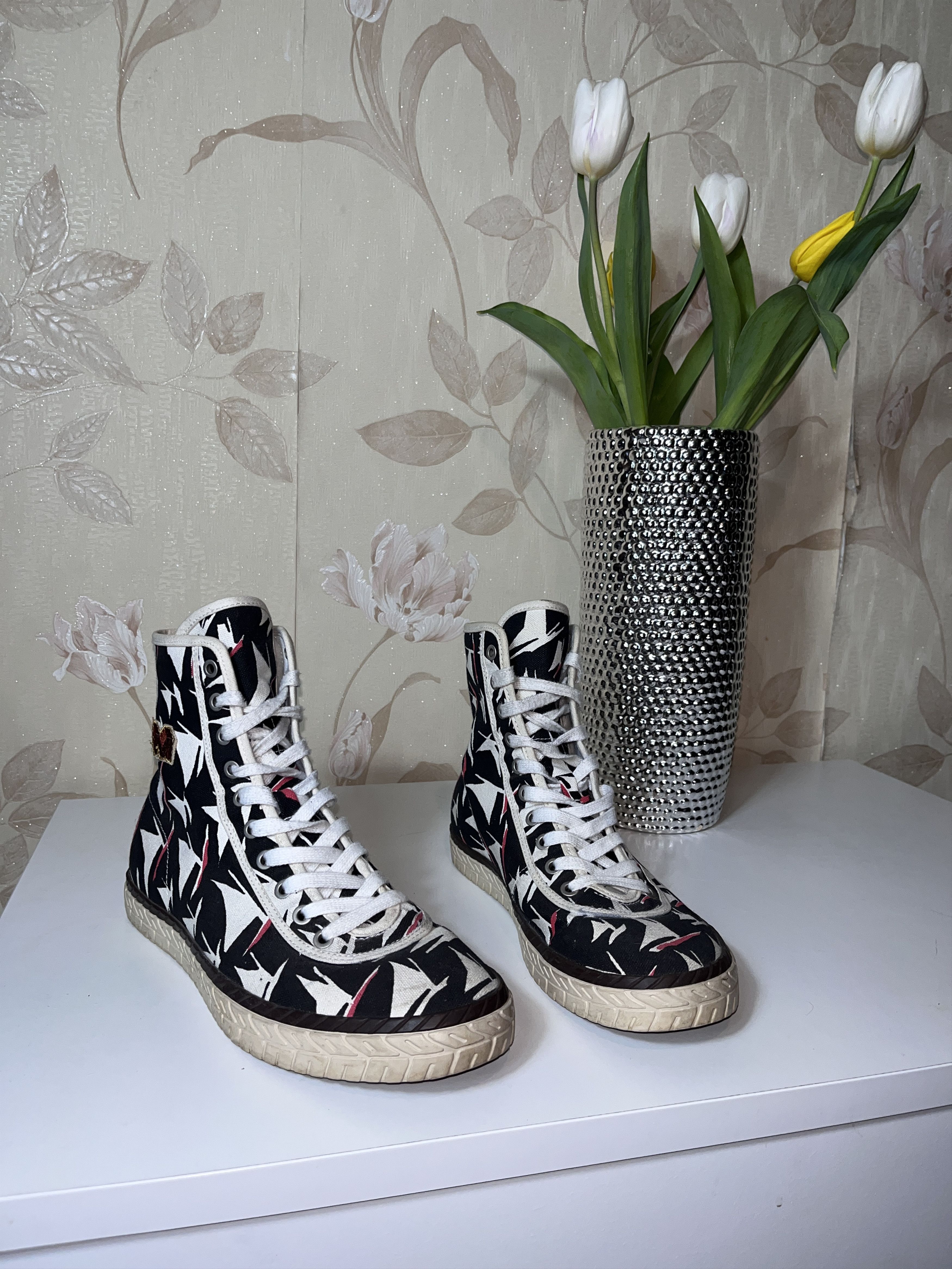 Marni Marni Canvas Multicolor High-Top Sneakers Trainers 42 EU Size US 9 / EU 42 - 2 Thumbnail