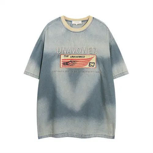 Other Letter Embroidered Denim Crew Neck Vintage T-Shirt Size US L / EU 52-54 / 3 - 1 Thumbnail