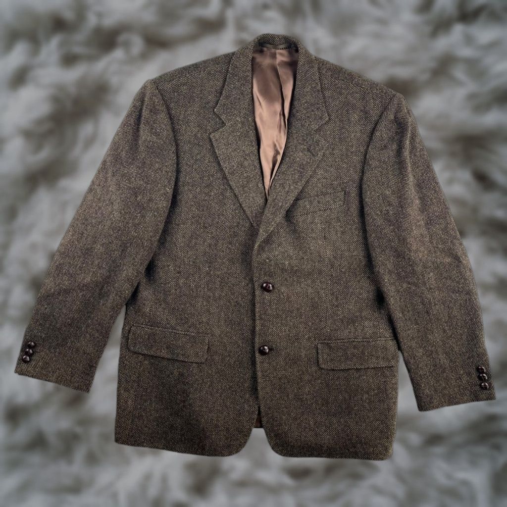 Vintage Gurteen Blazer Jacket Mens Wool Tweed Brown 42R Vintage No 2-Button 3-Button Double-Vented Notch Lapel Jacket Front Womens Mens Girls Size 42R - 1 Thumbnail