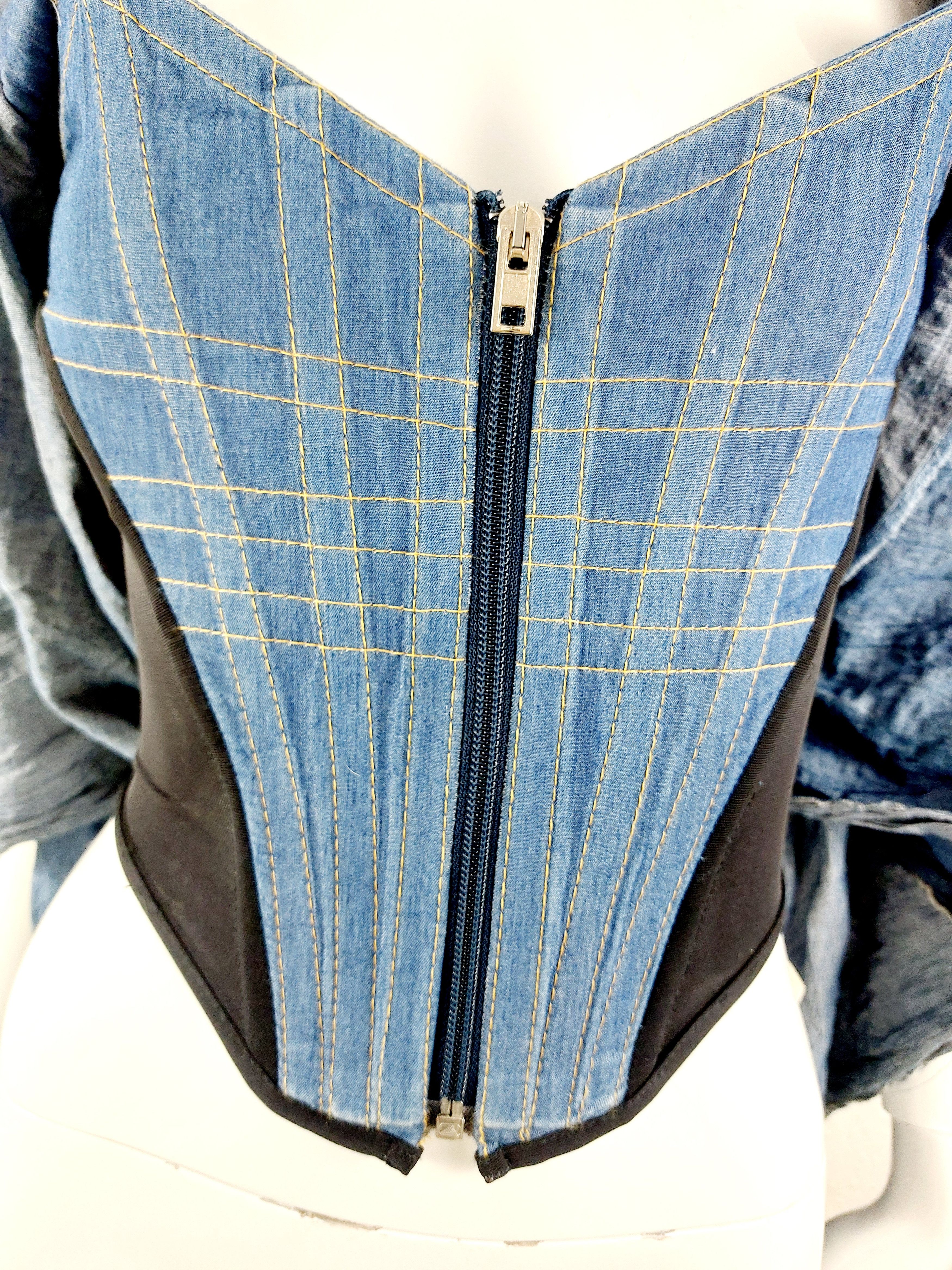 Vivienne Westwood Plein Sud Faycal Amor Leather Cuir Patchwork Corset Bustier Size M / US 6-8 / IT 42-44 - 11 Thumbnail