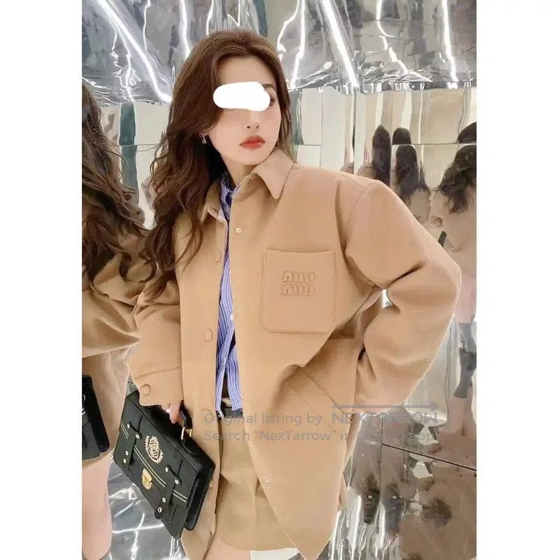 Miu Miu Miu Miu Women's Khaki Wool Down Jacket . Size M / US 6-8 / IT 42-44 - 8 Thumbnail