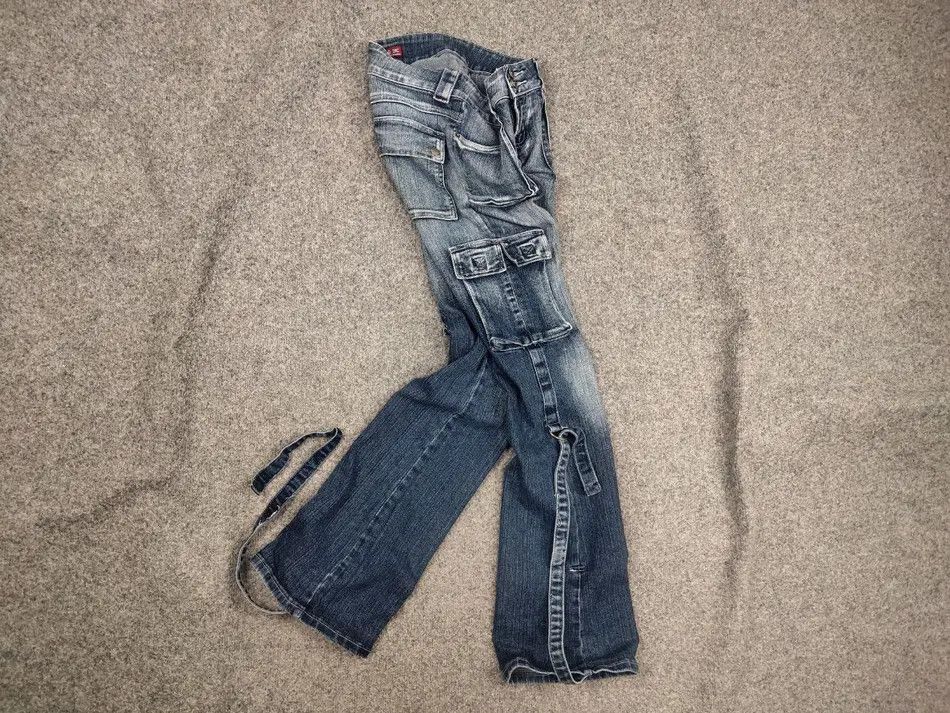 Vintage eclix le Grand Bleu Y2K Cargo Flared Stopped Jeans