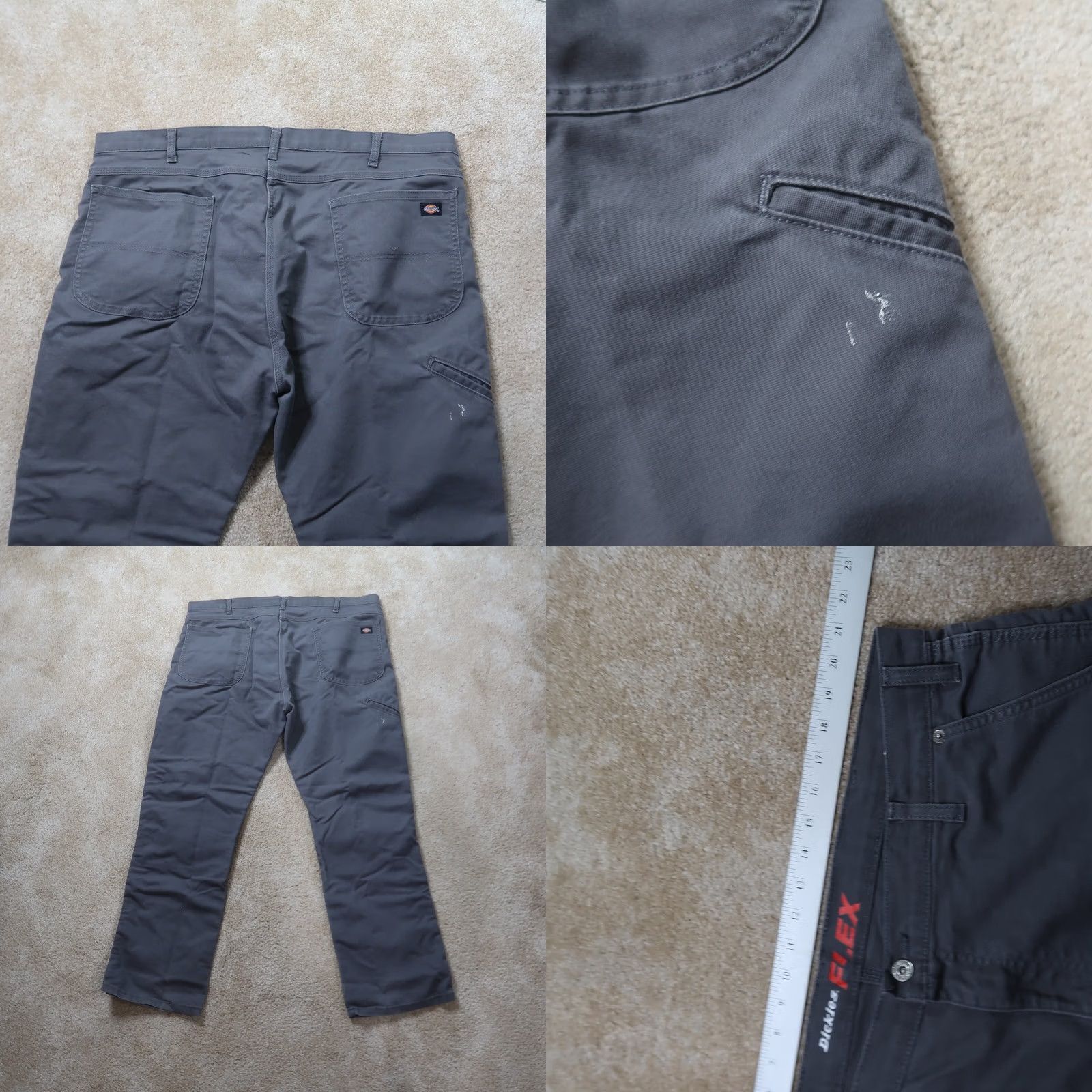 Dickies Dickies Flex Carpenter Pants Regular Men's 42x32 Gray Workwear Distressed Canvas Size US 42 / EU 58 - 8 Thumbnail